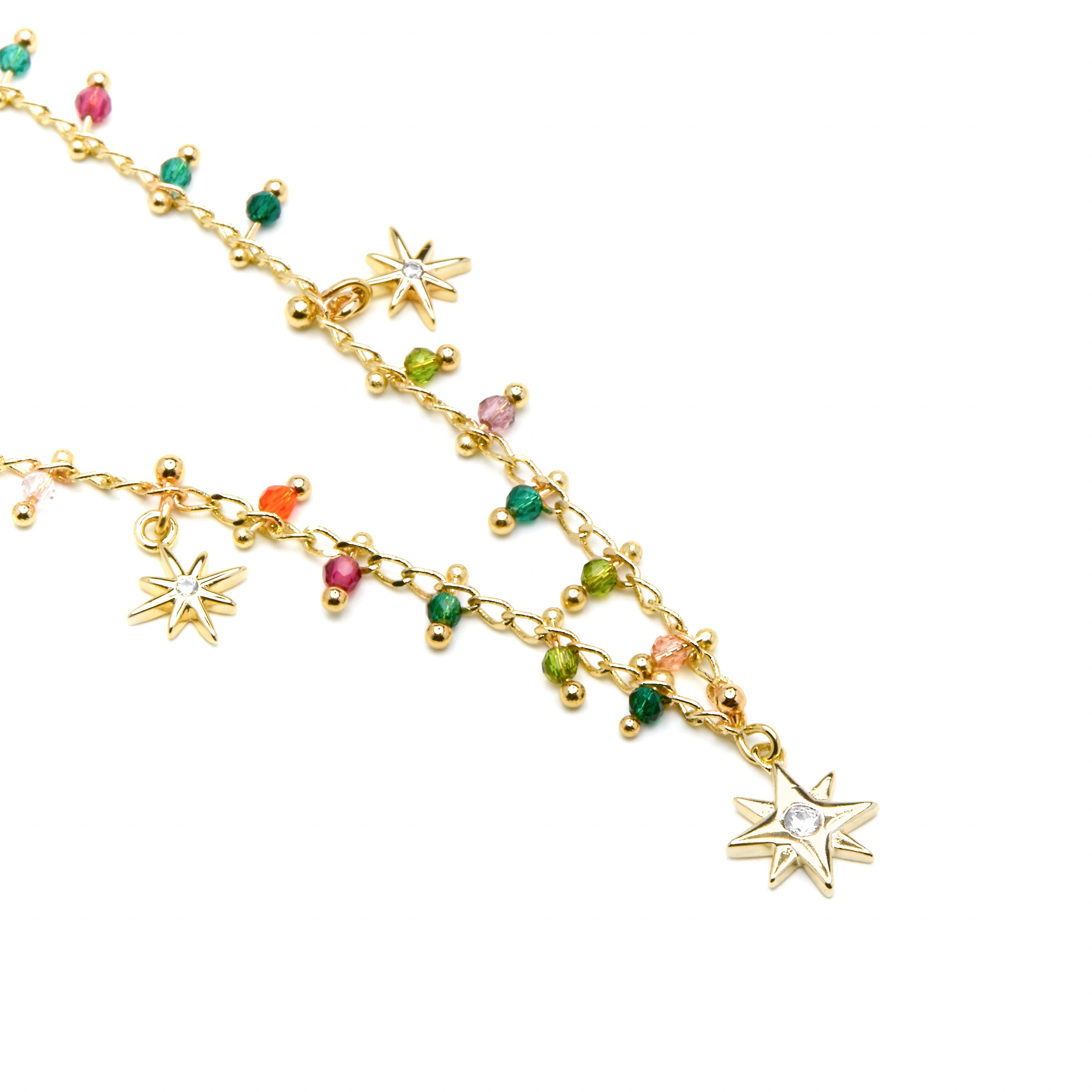 Collana in Argento Sterling 925 e Cristallo Multicolore con finitura in oro giallo 18k - Huin