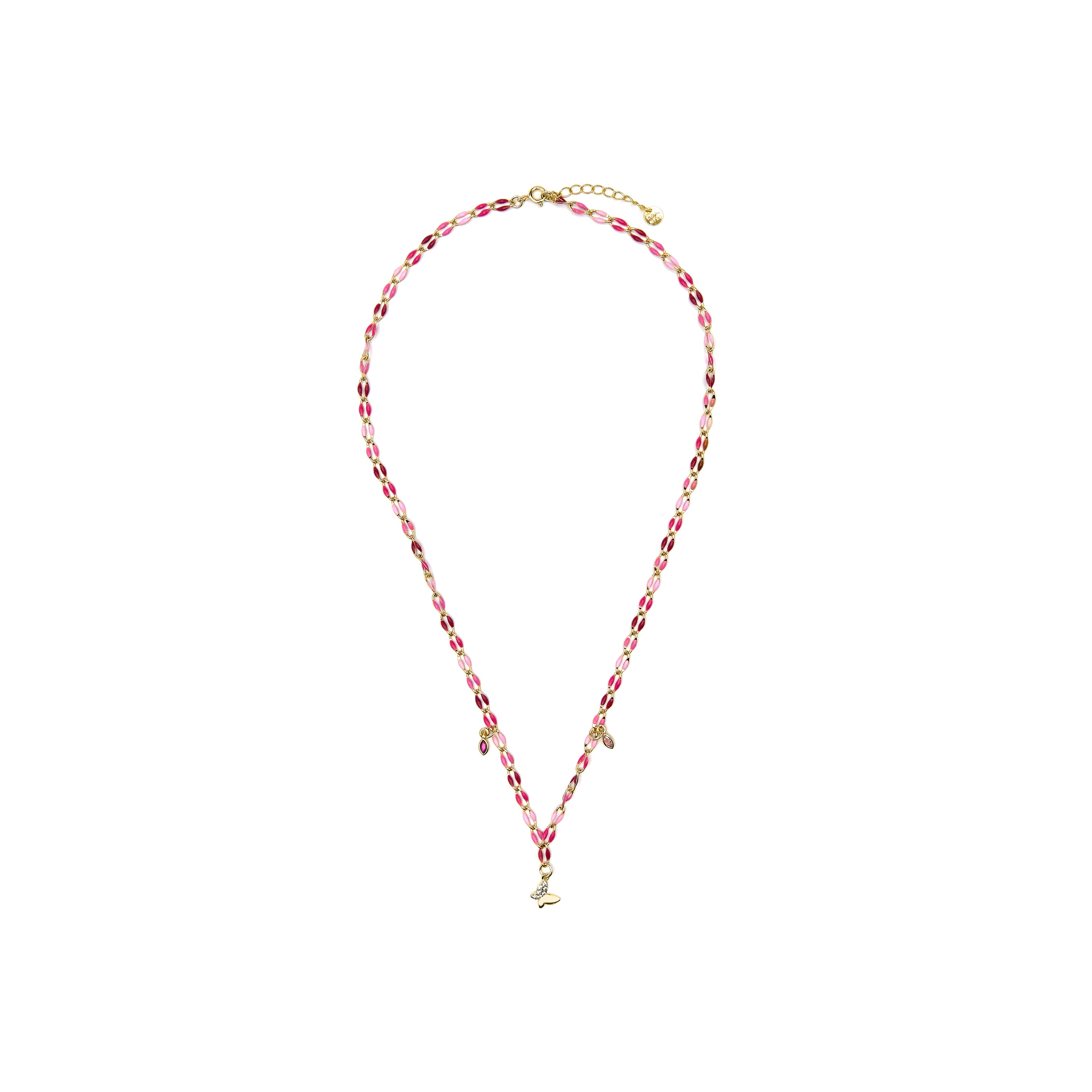 Collar de Plata de Ley 925 y Lacado Rosa acabado oro amarillo de 18k - Axelon