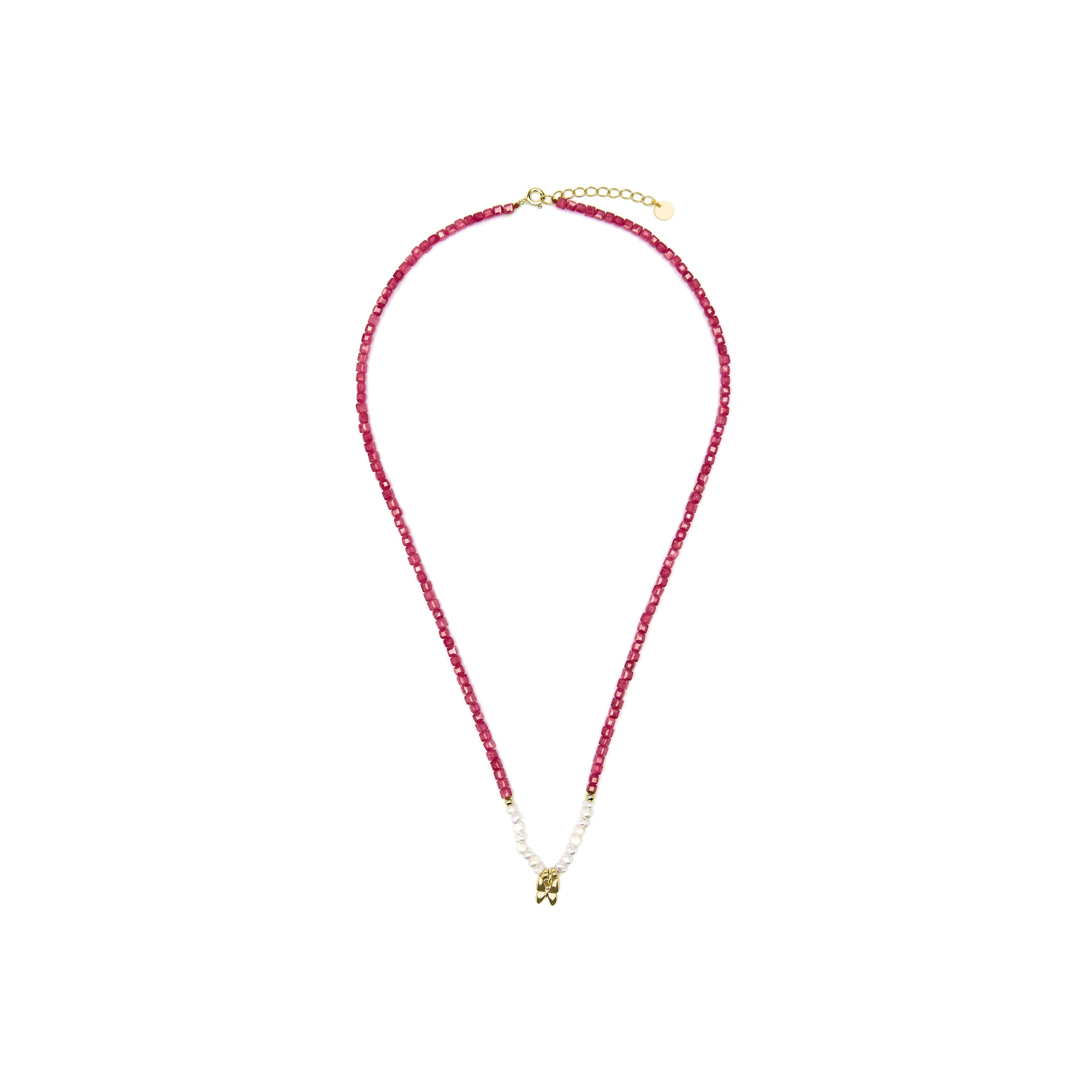Collar de Plata de Ley 925 y Perla Blanca acabado oro amarillo de 18k - Gama