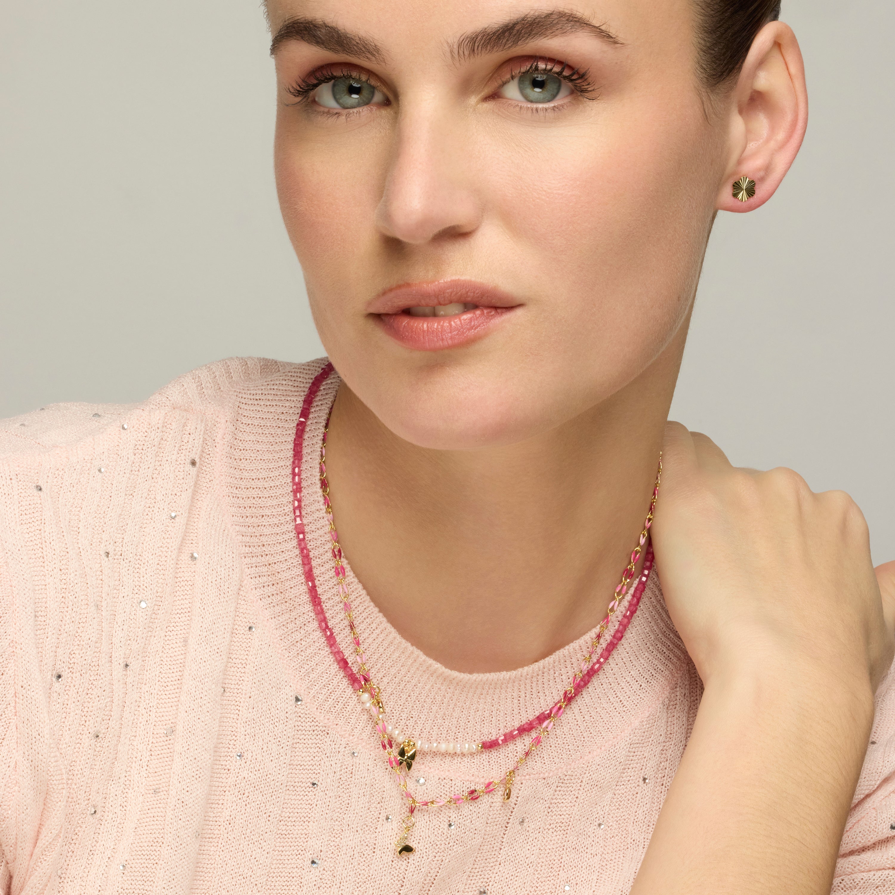 Collar de Plata de Ley 925 y Perla Blanca acabado oro amarillo de 18k - Gama