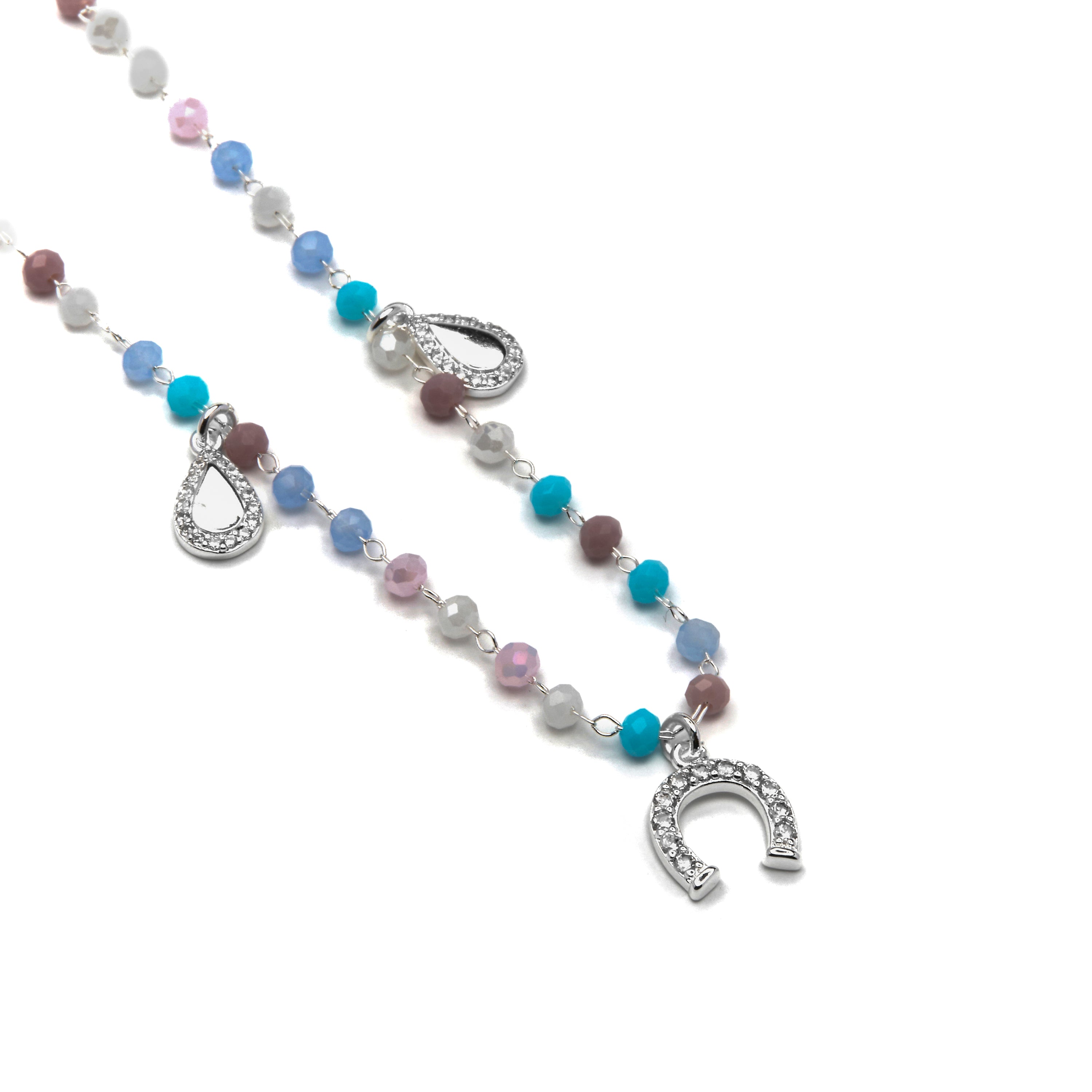 Collar de Plata de Ley 925 y Circonita Aguamarina acabado rodio - Neusne