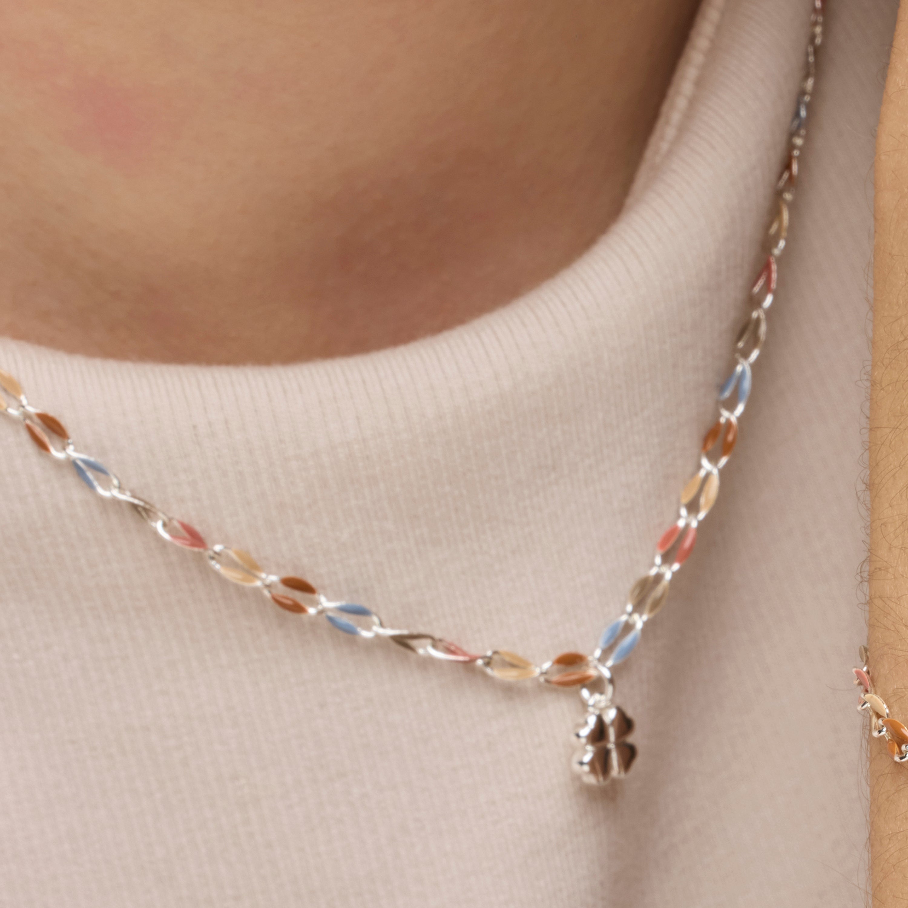 Collier en argent sterling 925 et laqué multicolore finition rhodiée - Niryan