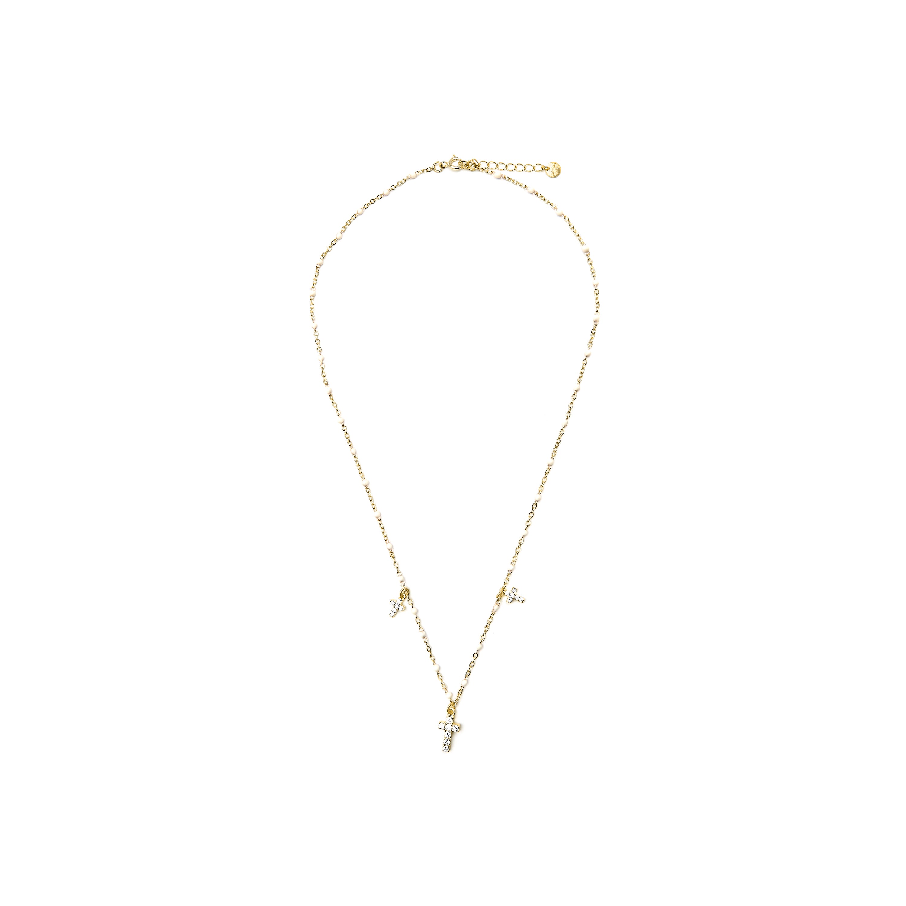 Collar de Plata de Ley 925 y Lacado Blanco acabado oro amarillo de 18k - Haja