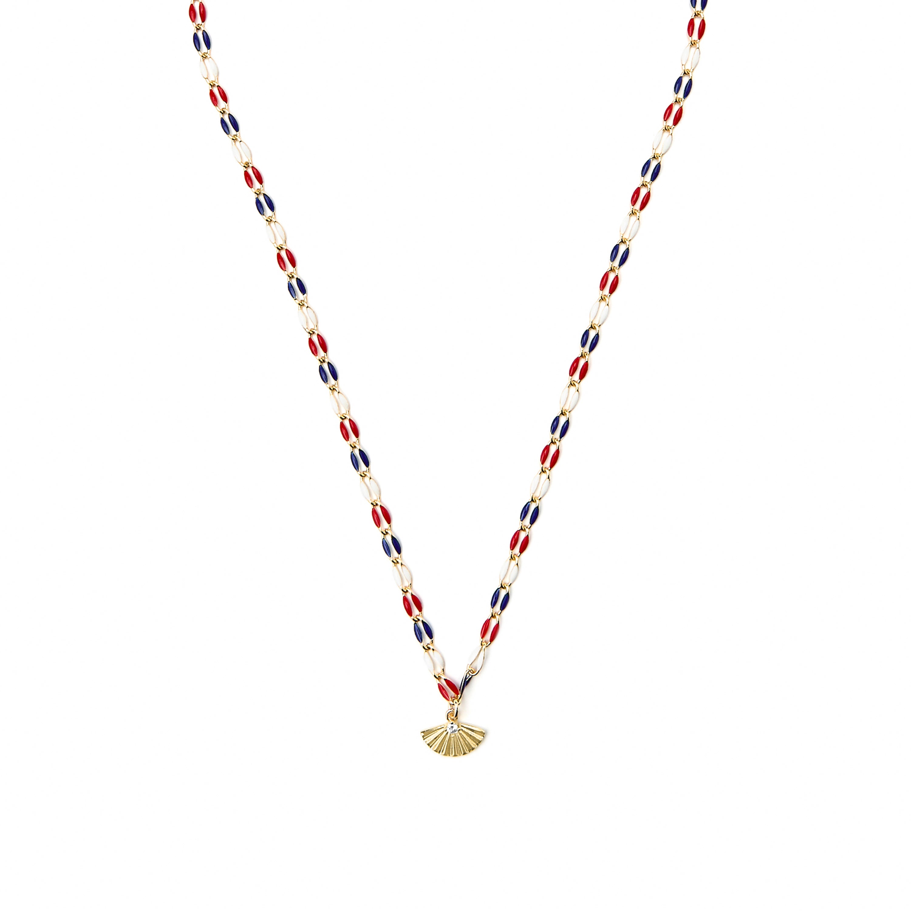 Colar de Prata de Lei 925 e Lacado Multicolor com acabamento em ouro amarelo de 18k - Xibruk