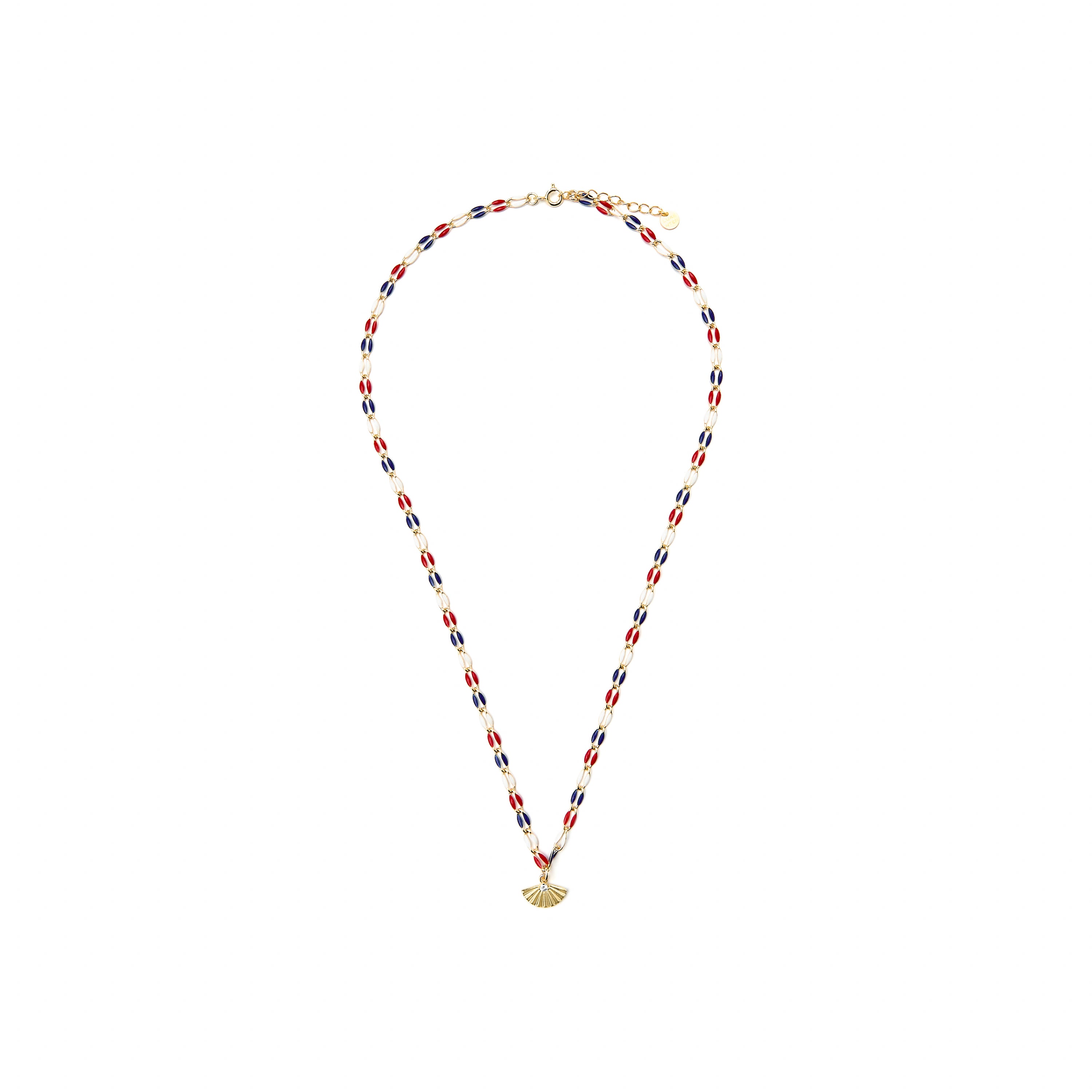 Colar de Prata de Lei 925 e Lacado Multicolor com acabamento em ouro amarelo de 18k - Xibruk