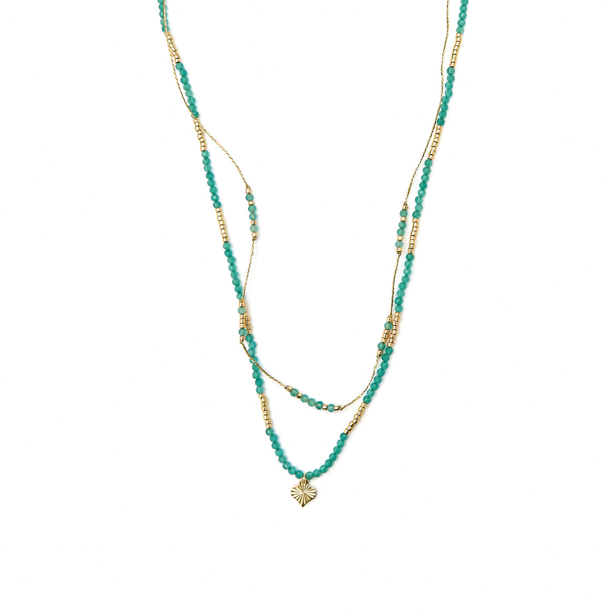 925er Sterling Silber Halskette mit grünem Kristall und 18k Gelbgold-Finish - Talorce