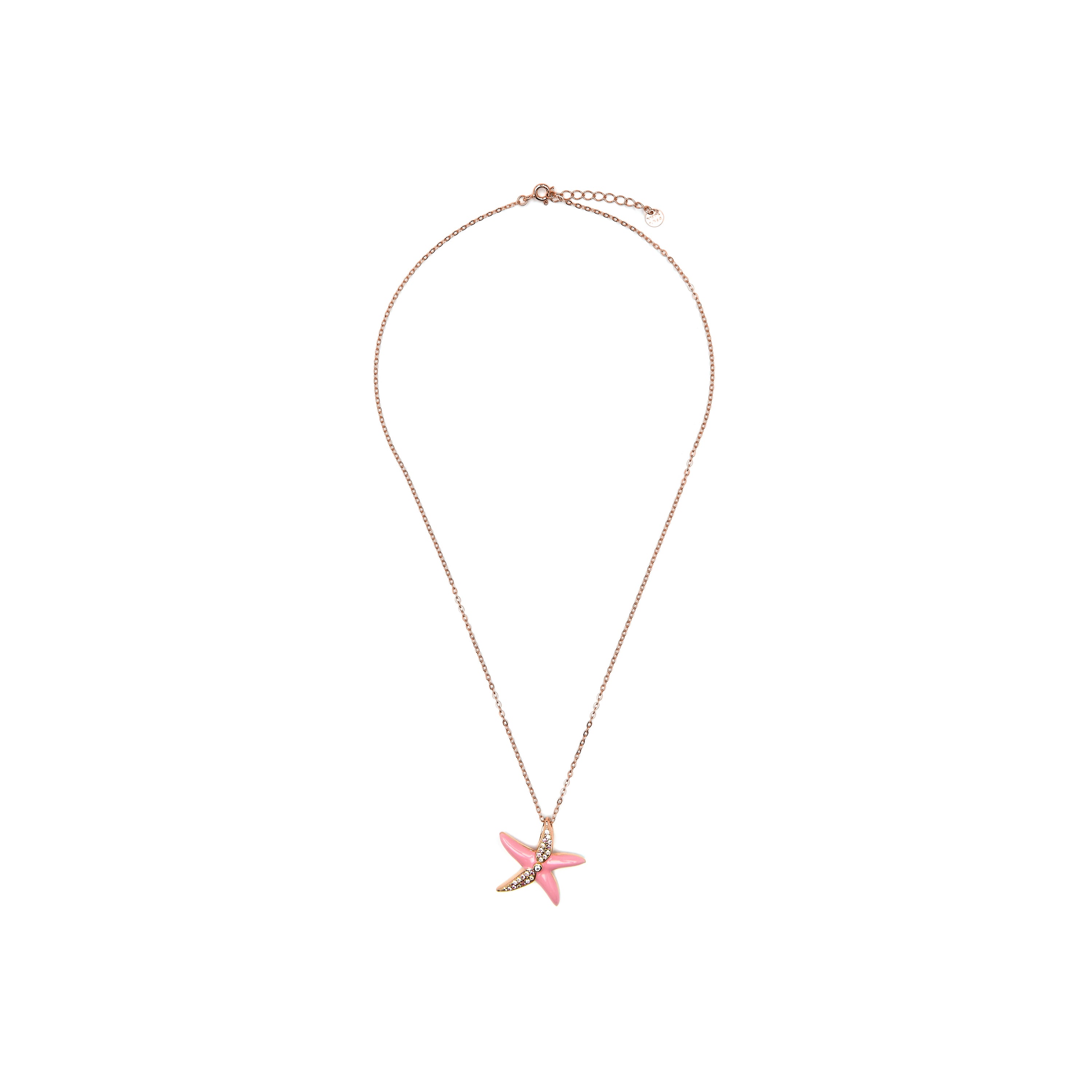 Collar de Plata de Ley 925 y Lacado Rosa acabado oro amarillo de 18k - Tliak