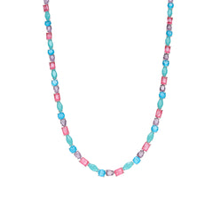 925 Sterling Silver Necklace with Multicolor Hydrothermal Quartz rhodium finish - Larec