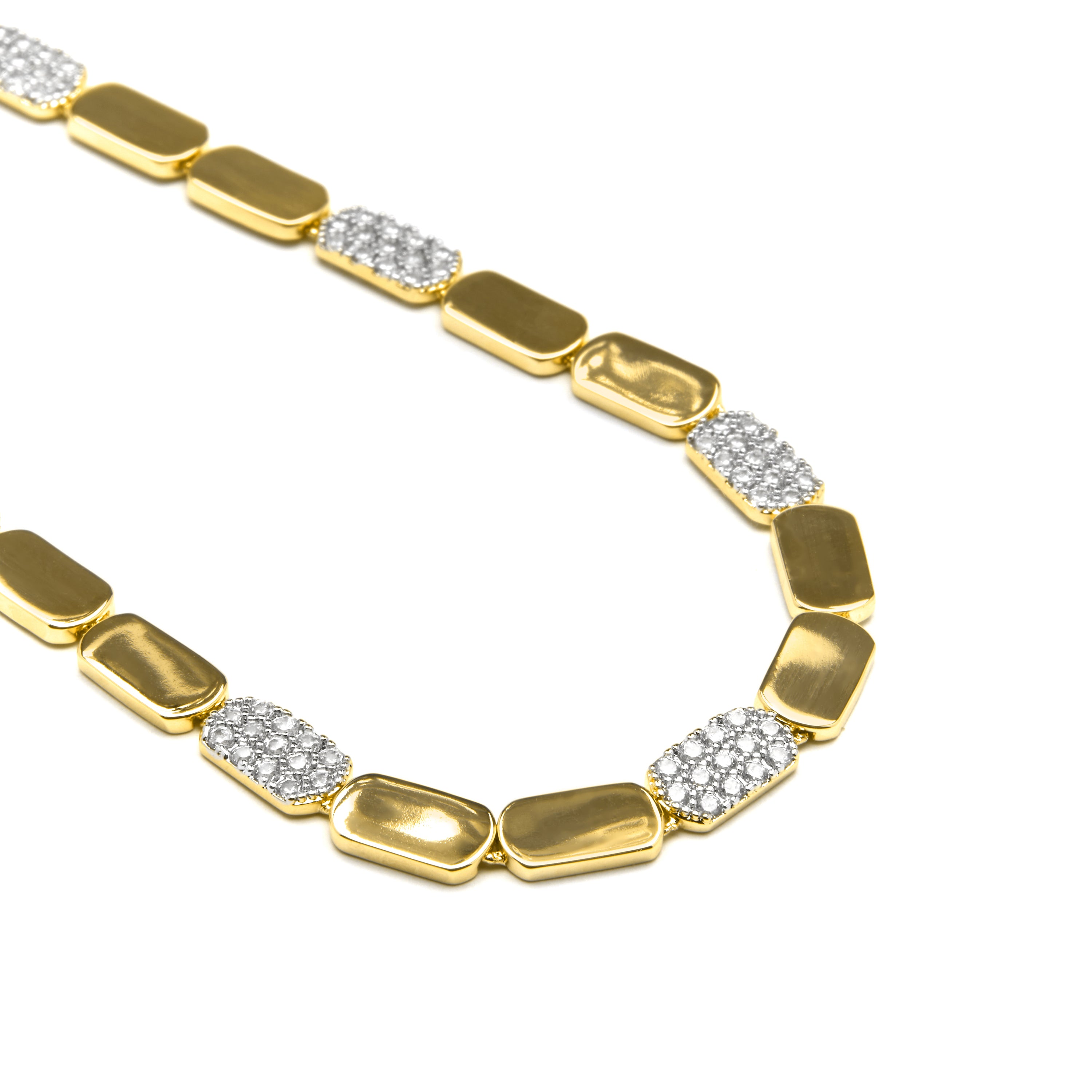 Collar de Plata de Ley 925 y Circonita Brillante acabado oro amarillo de 18k - Likgo