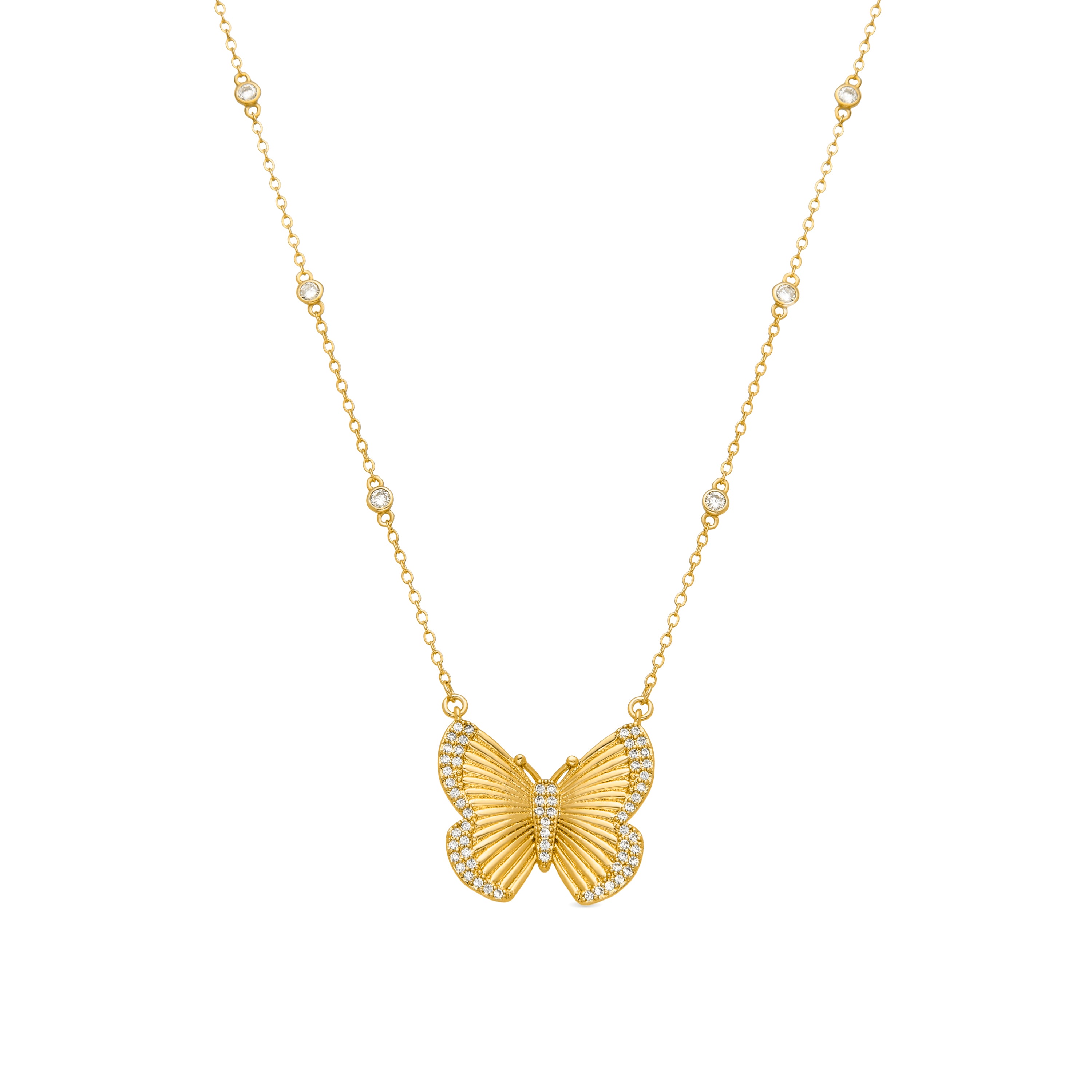 Colar de Prata de Lei 925 e Zircónia Brilhante acabamento em ouro amarelo de 18k - Bifrea