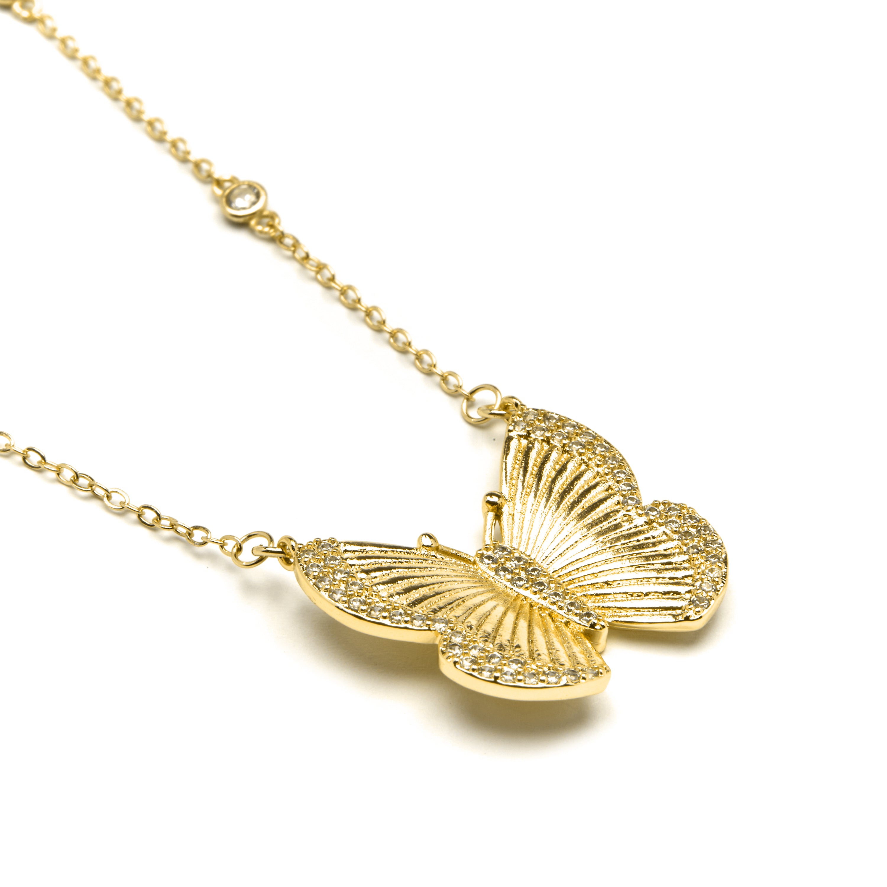 Colar de Prata de Lei 925 e Zircónia Brilhante acabamento em ouro amarelo de 18k - Bifrea