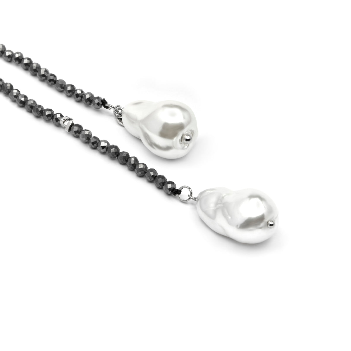 Collier en argent sterling 925 et hématite finition rhodiée - Lorex