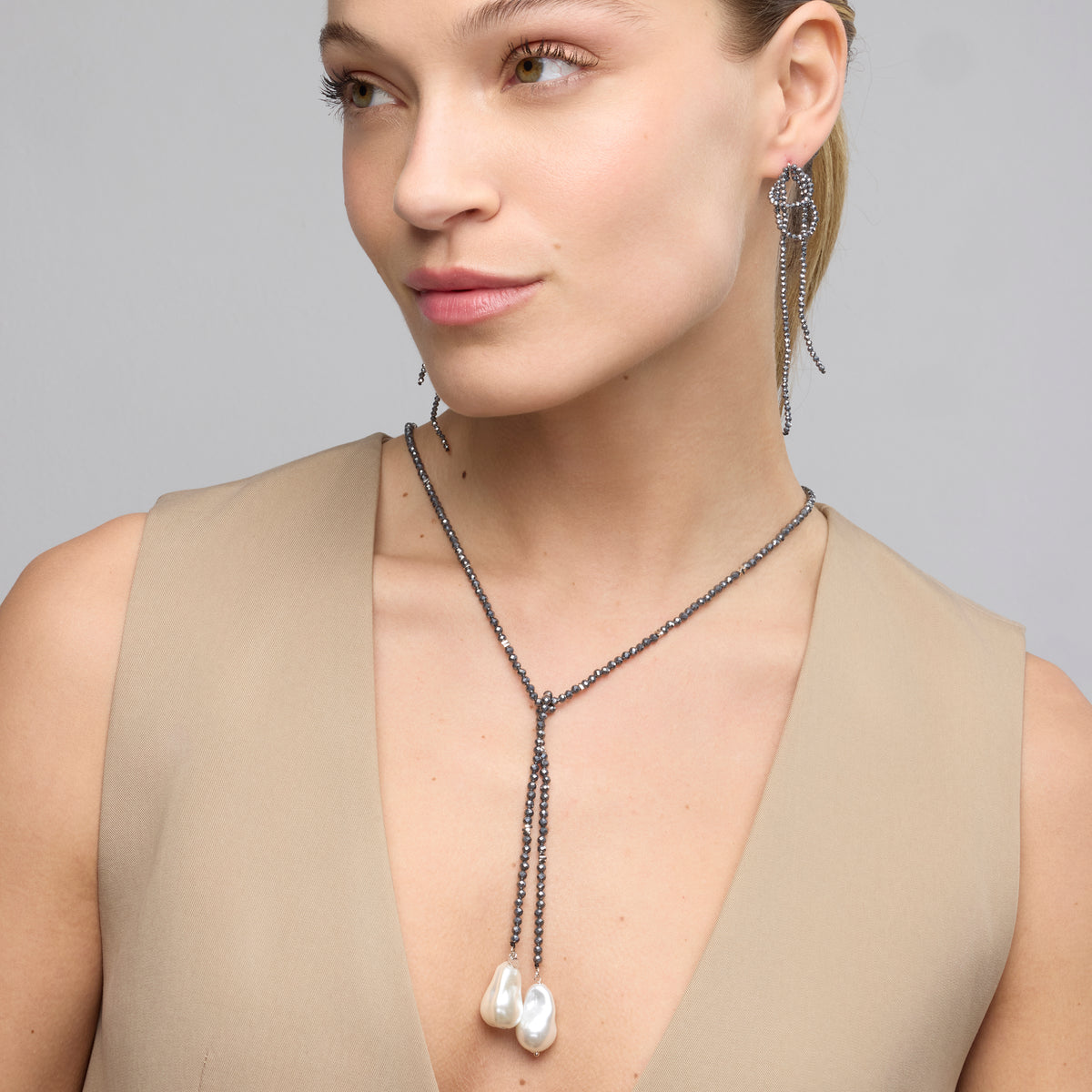Collier en argent sterling 925 et hématite finition rhodiée - Lorex