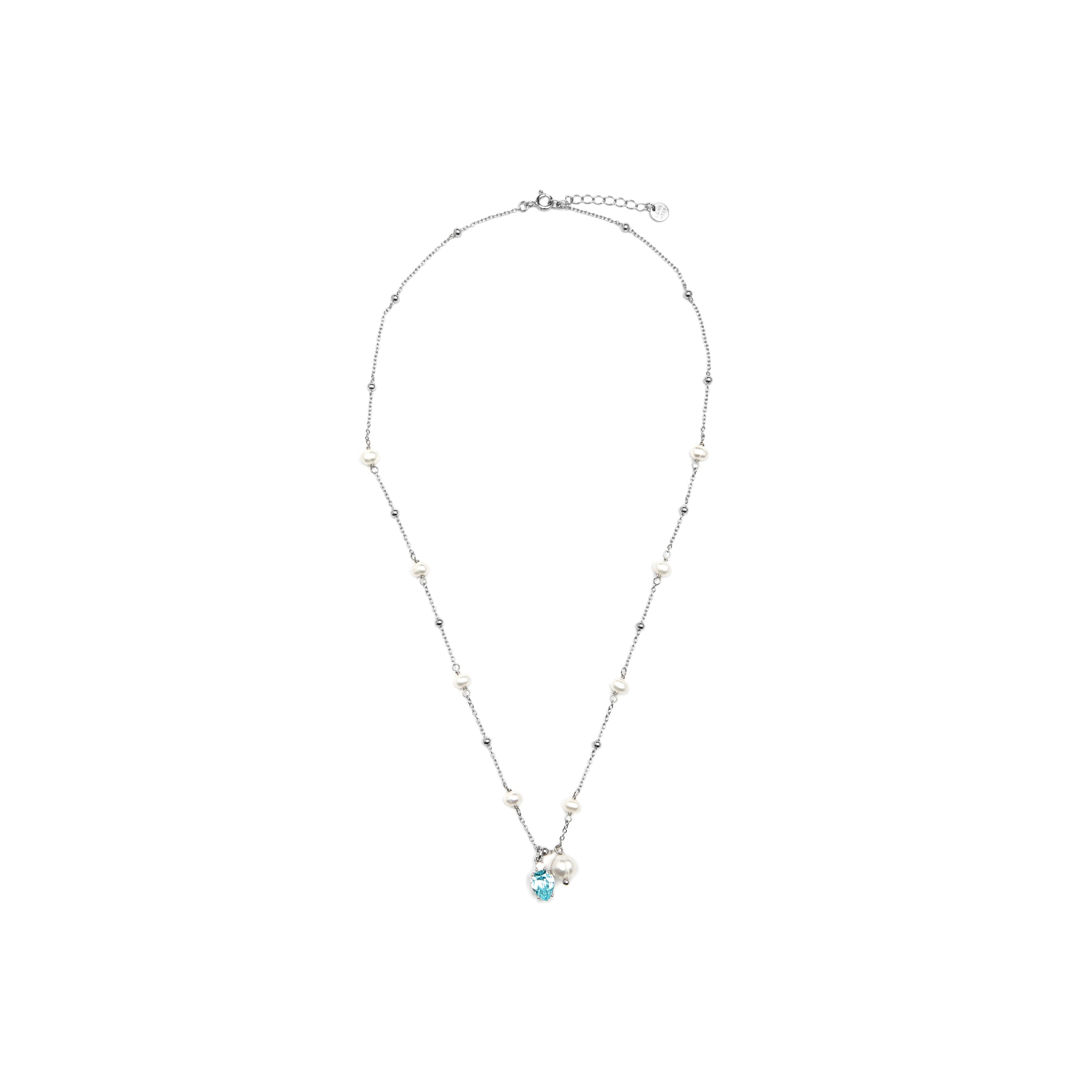 Collana in Argento Sterling 925 e Zirconia Brillante con finitura rodiata - Lebao