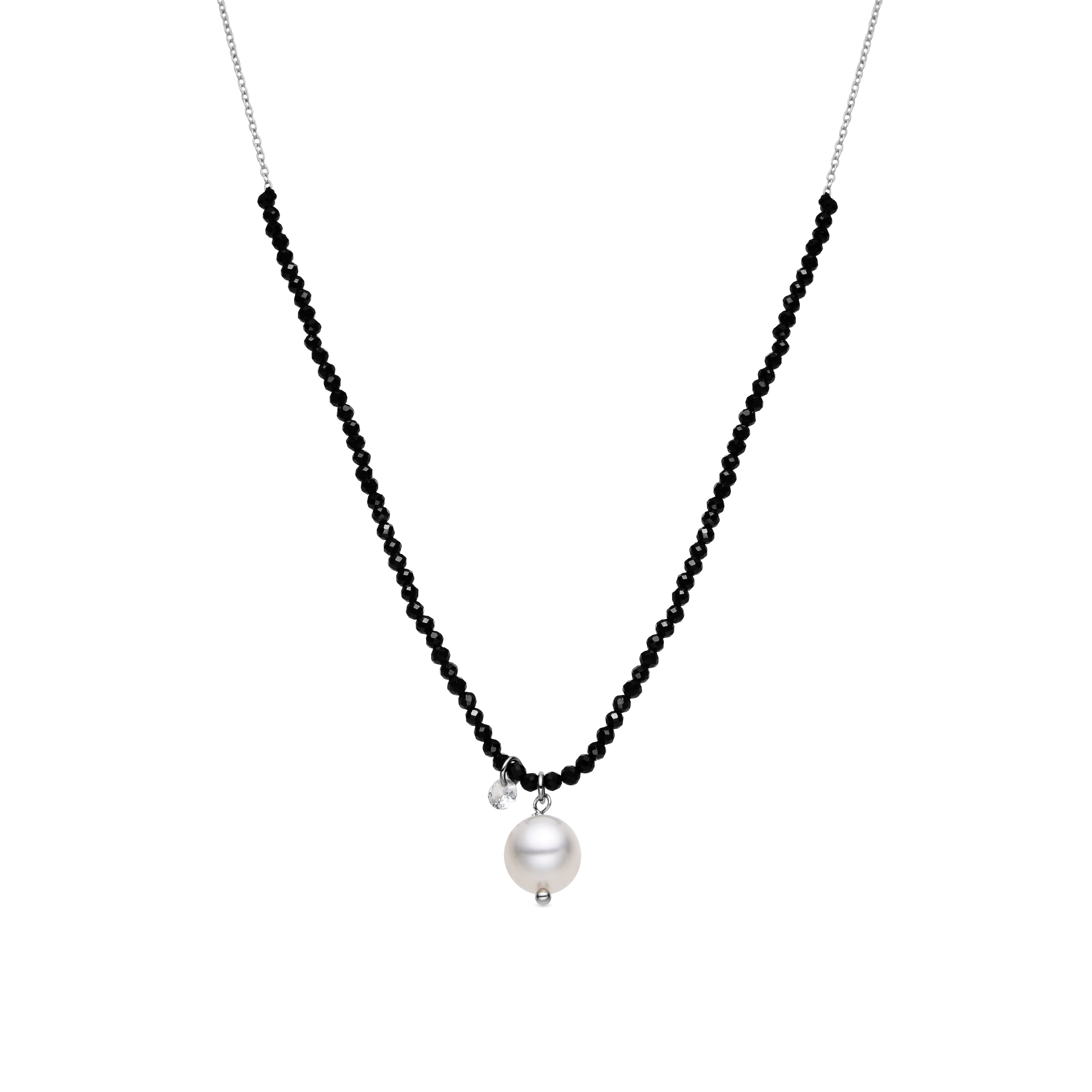 Halskette aus 925er Sterlingsilber und weißem Kristall mit 18k Gelbgold-Finish - Husu