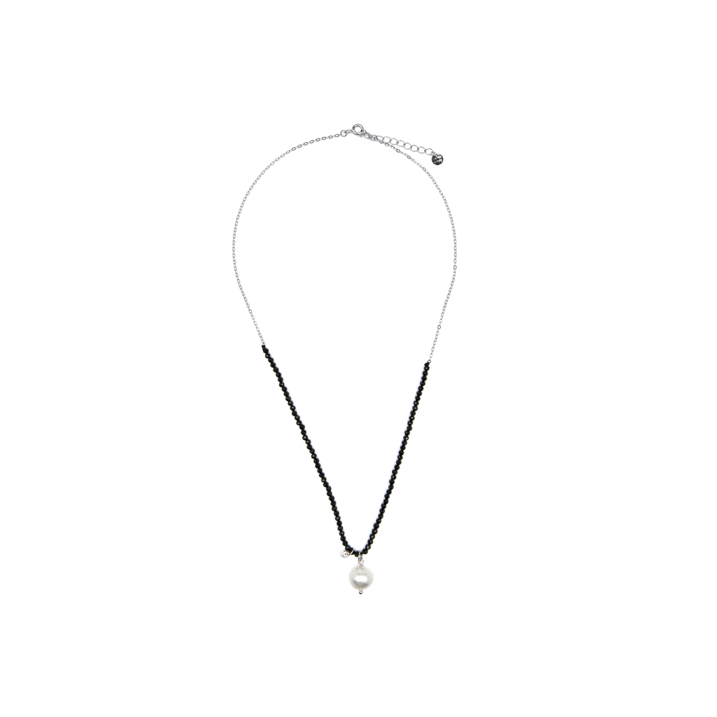 Collar de Plata de Ley 925 y Cristal Blanco acabado oro amarillo de 18k - Husu