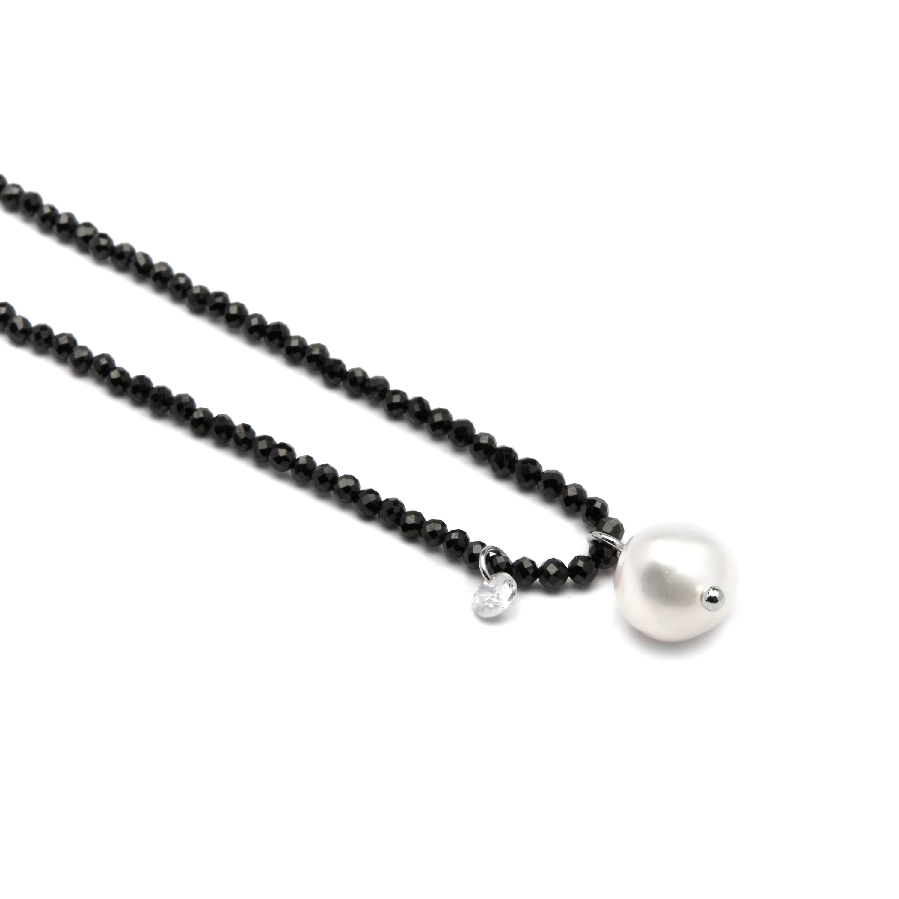 Collar de Plata de Ley 925 y Cristal Blanco acabado oro amarillo de 18k - Husu