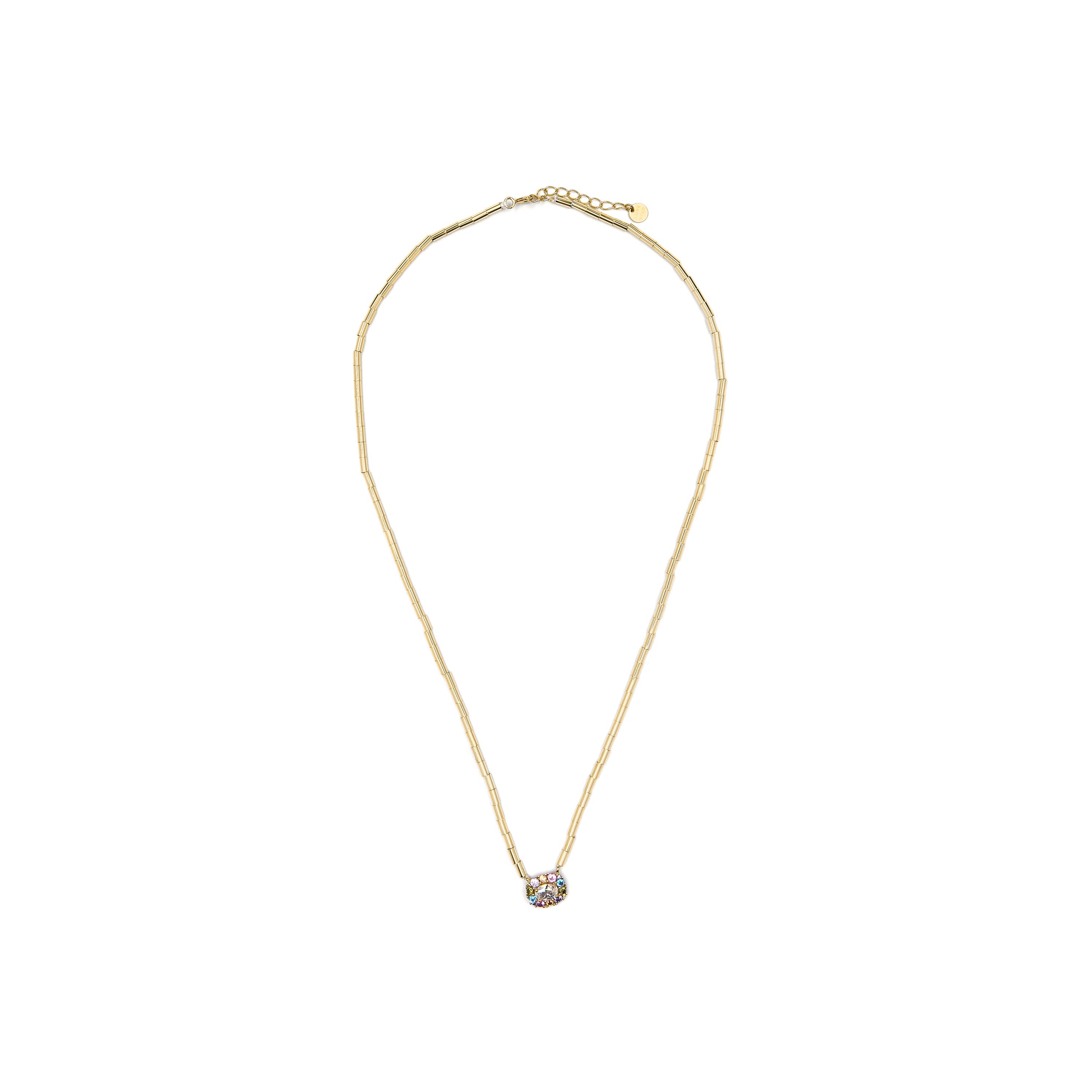 Colar de Prata de Lei 925 e Zircónia Multicolor acabamento em ouro amarelo de 18k - Mezay