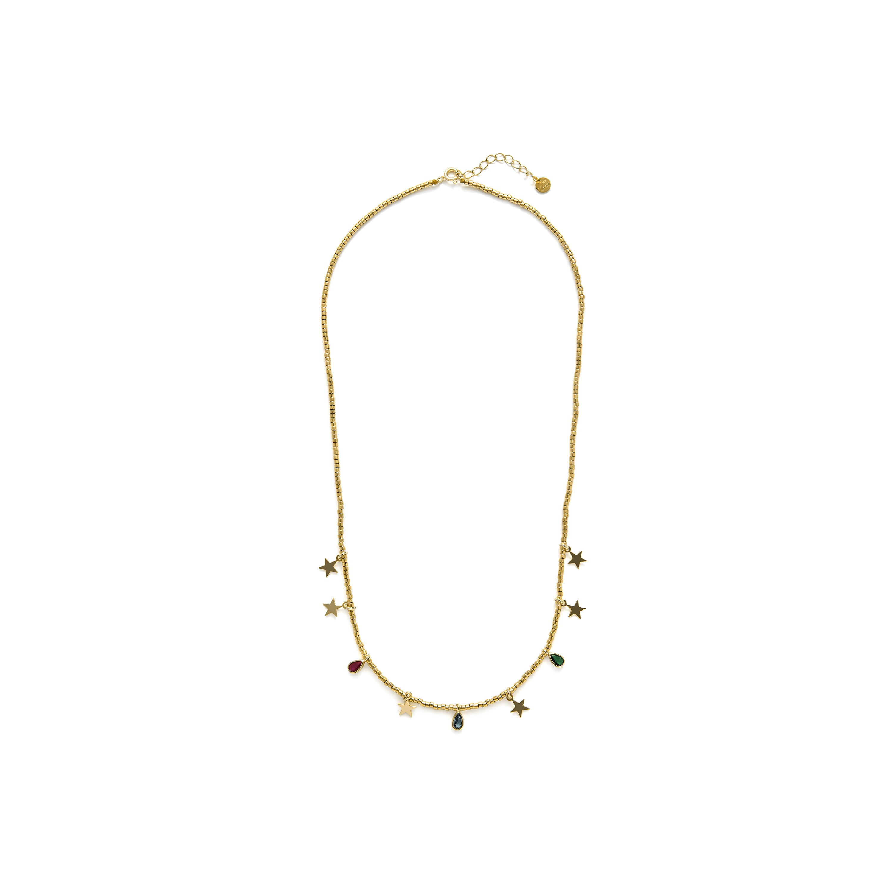 Halskette aus 925er Sterlingsilber und mehrfarbigem Zirkonia mit 18k Gelbgold-Finish - Itza