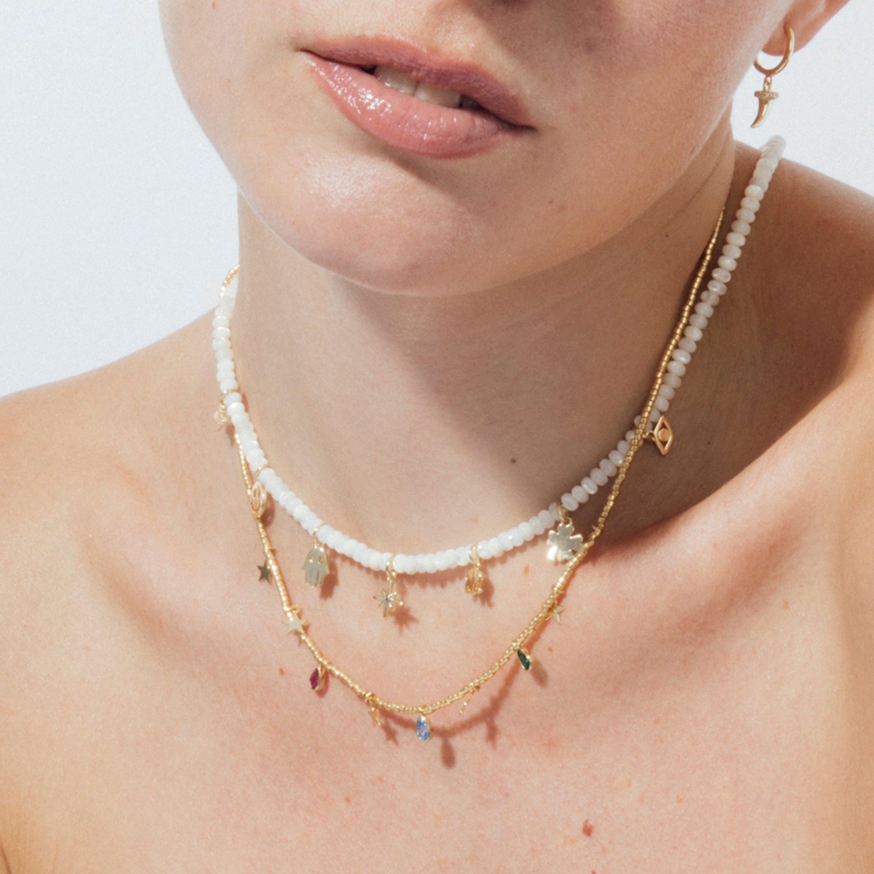 Halskette aus 925er Sterlingsilber und mehrfarbigem Zirkonia mit 18k Gelbgold-Finish - Itza