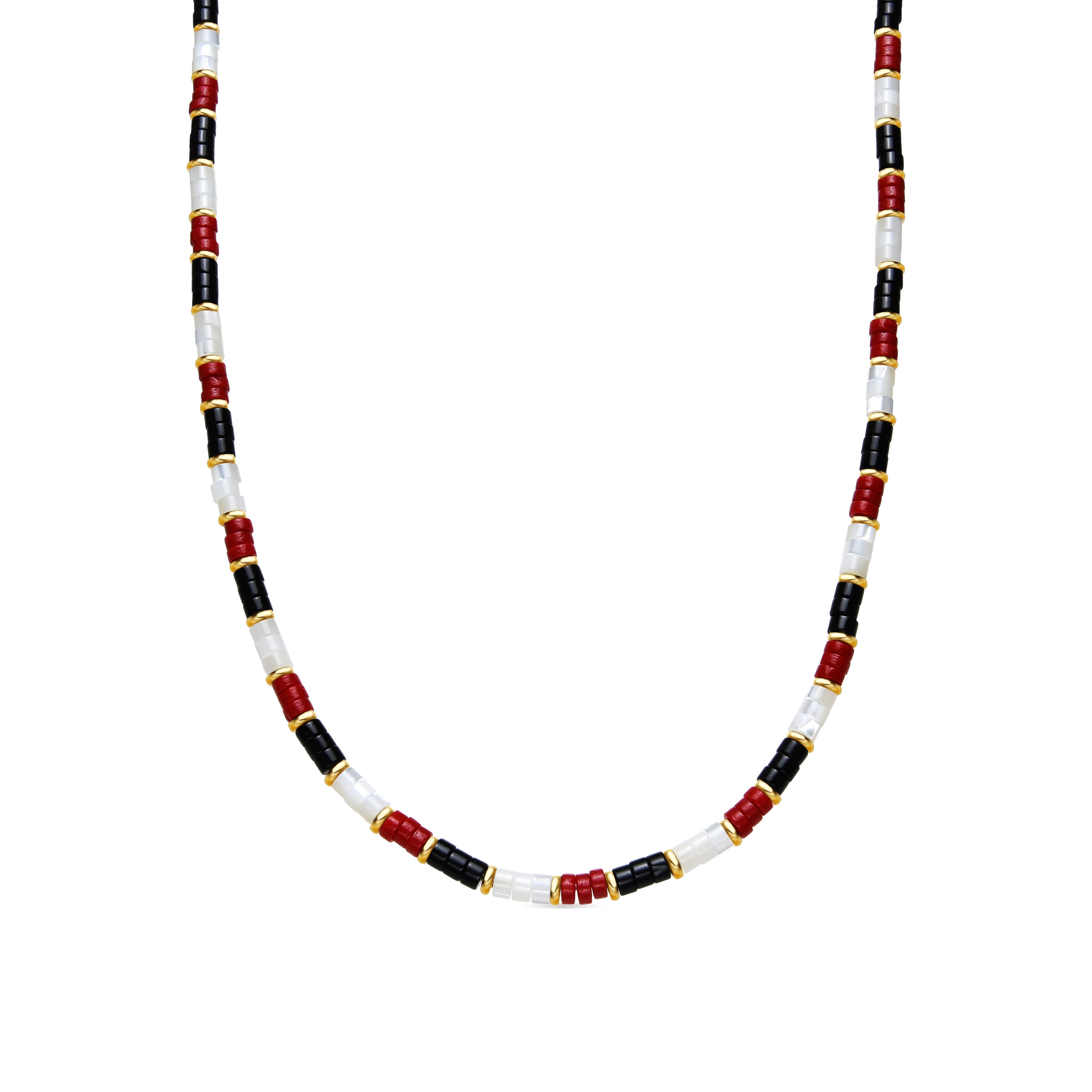 925er Silberhalskette und Koralle mit 18k Gelbgold-Finish - Siraba