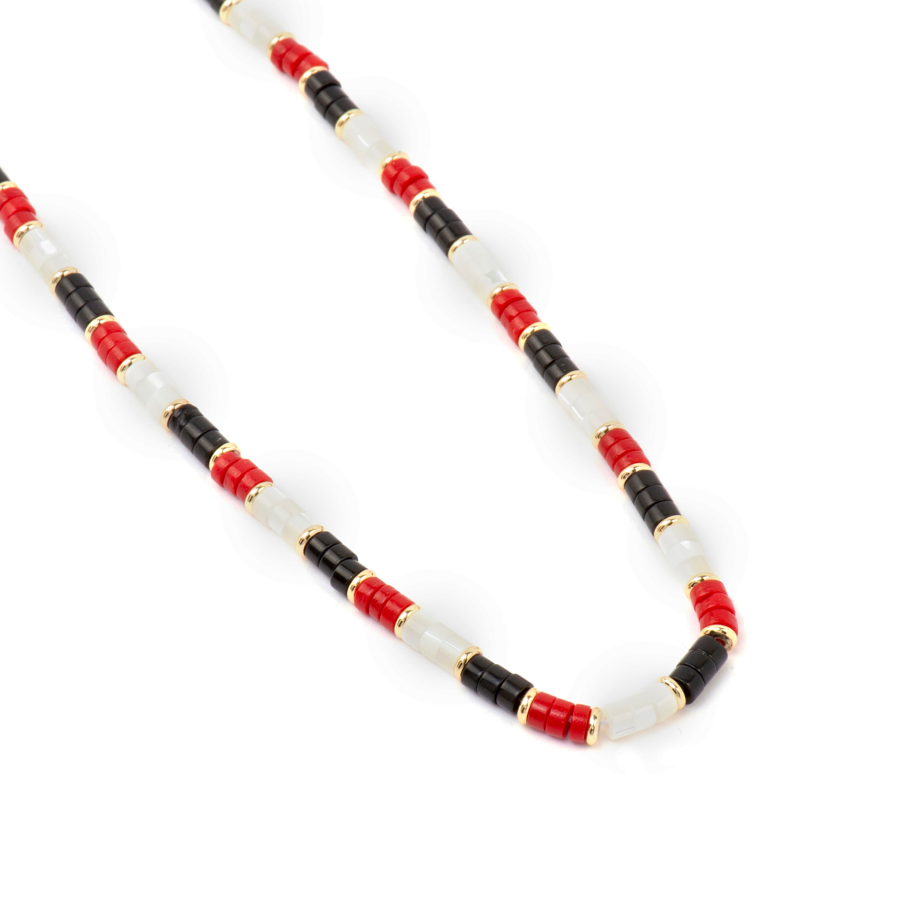 Collar de Plata de Ley 925 y Coral acabado oro amarillo de 18k - Siraba