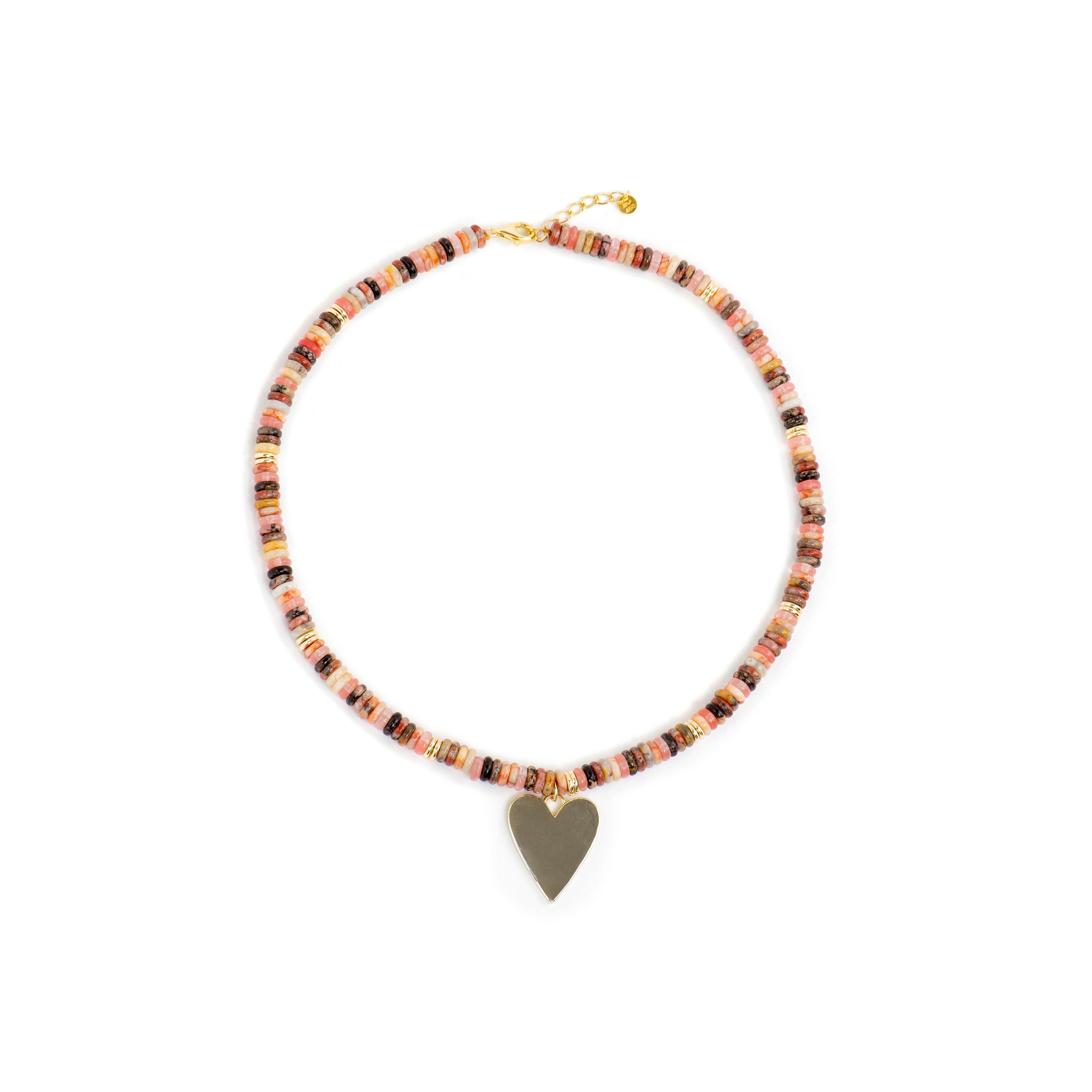 Halskette aus 925er Sterlingsilber und mehrfarbigem Achat mit 18k Gelbgold-Finish Umex