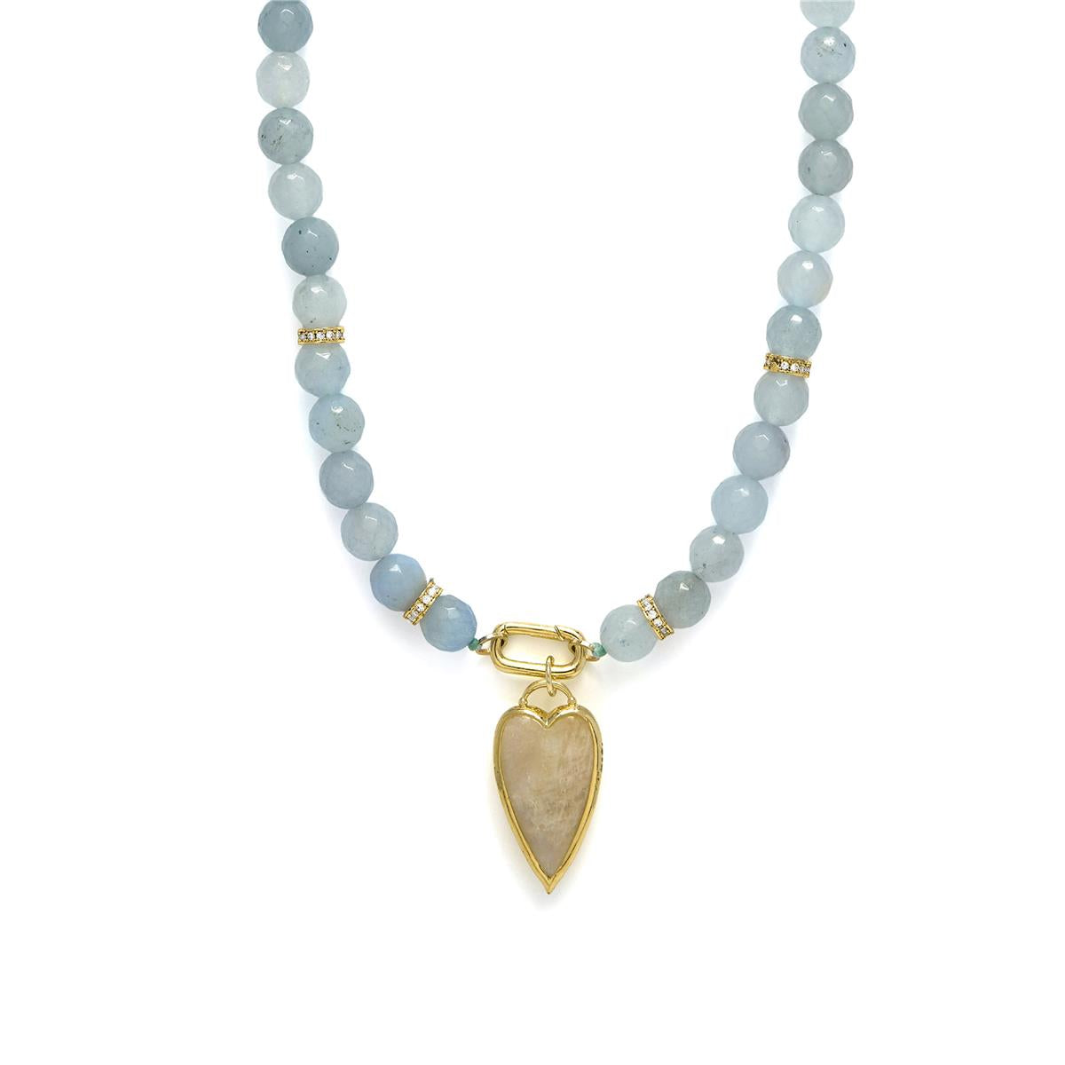 Collar de Plata de Ley 925 y Jade Azul acabado en oro amarillo 18k - Zaty