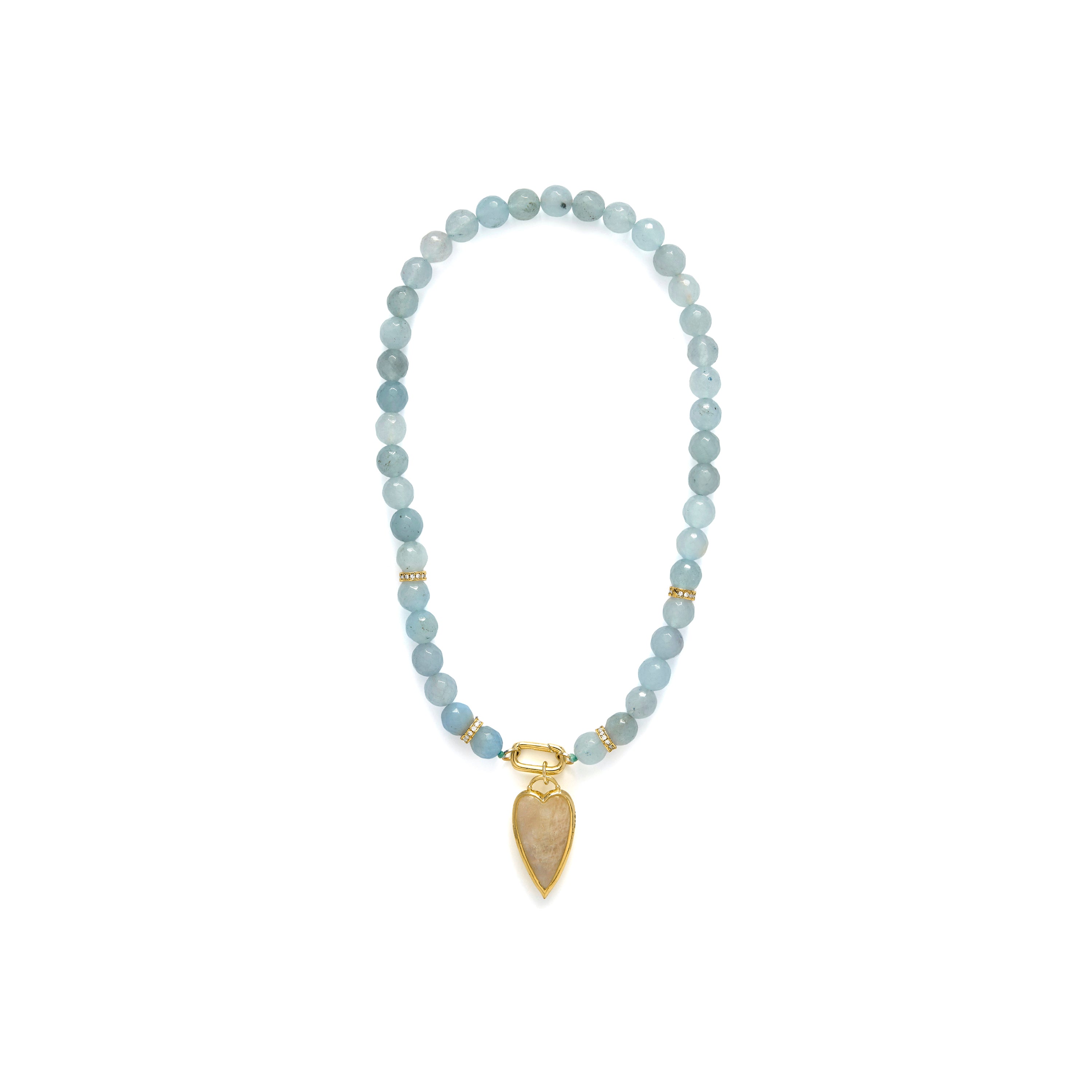 Collier en argent sterling 925 et jade bleu fini en or jaune 18k - Zaty