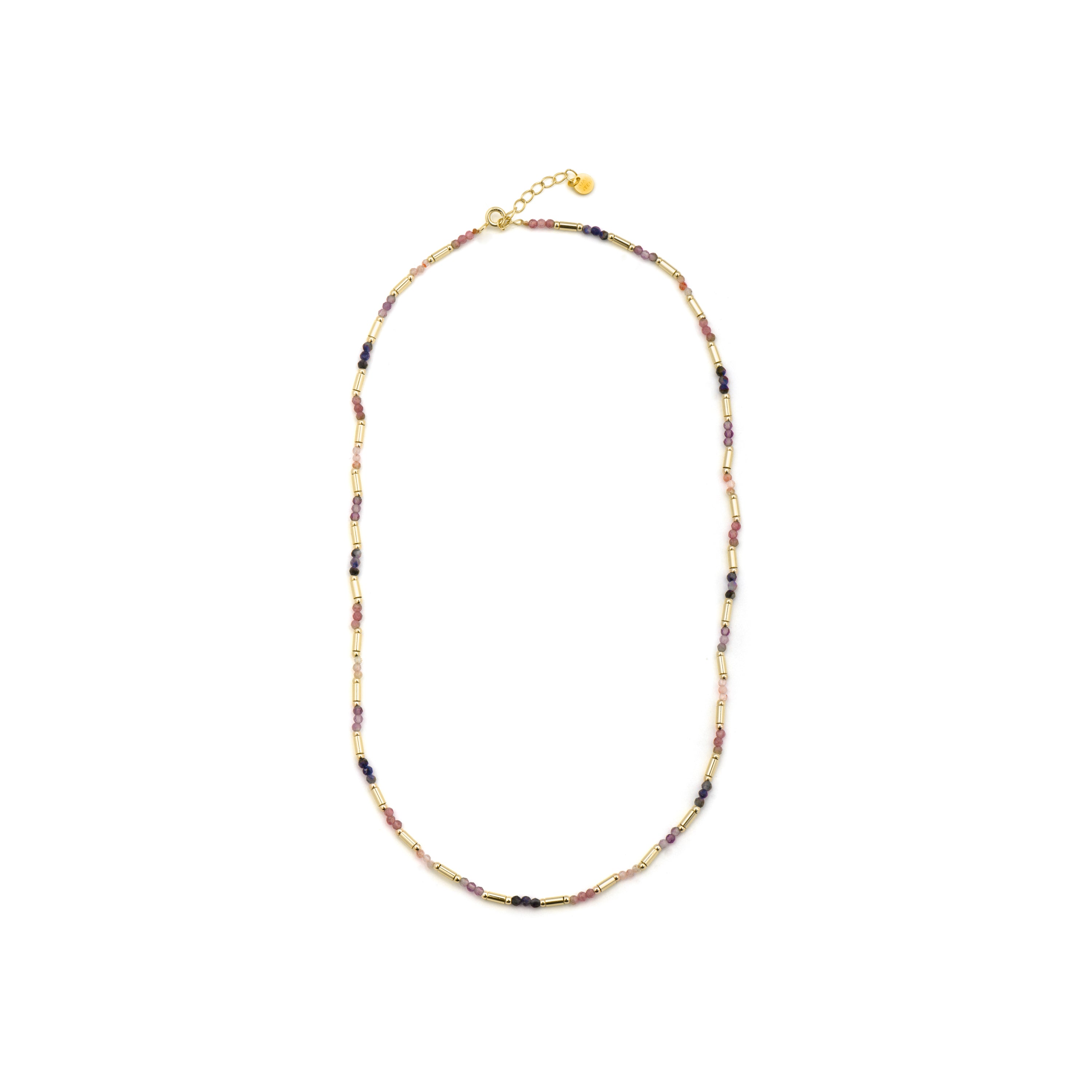 Halskette aus 925er Sterlingsilber und mehrfarbigem Turmalin mit 18k Gelbgold-Finish - Otssy