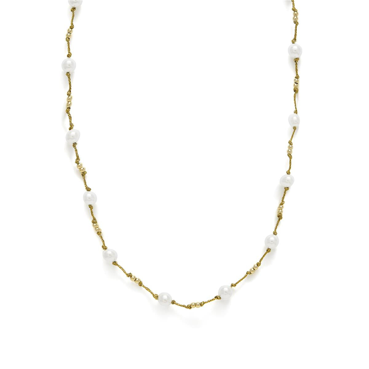 925 Sterling Silver Necklace with Brilliant Cubic Zirconia, 18k Yellow Gold Finish - Hilnio
