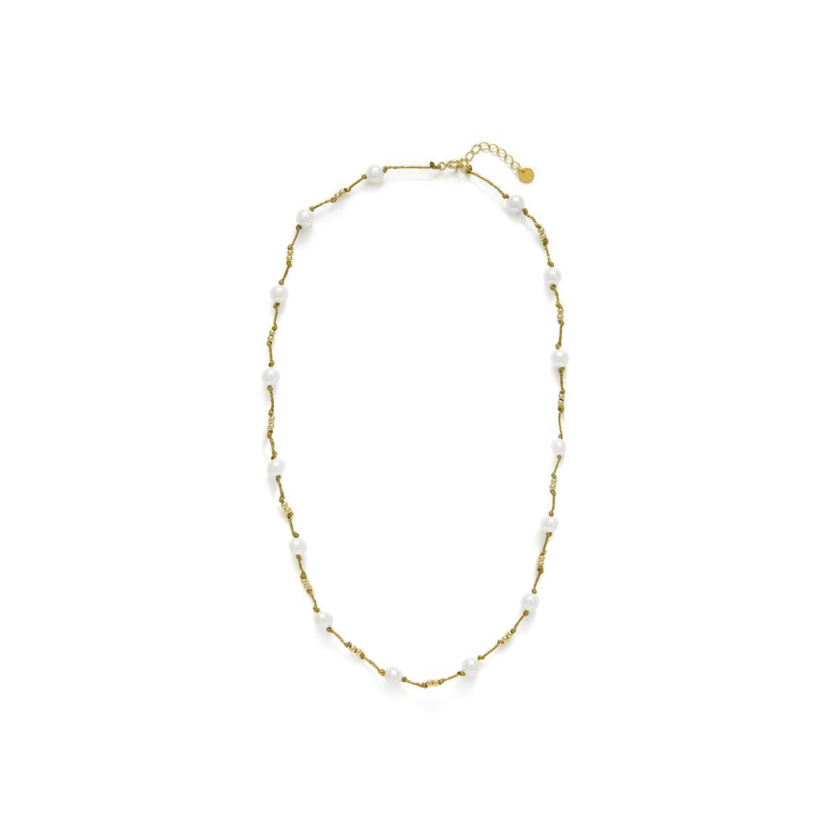 925 Sterling Silver Necklace with Brilliant Cubic Zirconia, 18k Yellow Gold Finish - Hilnio
