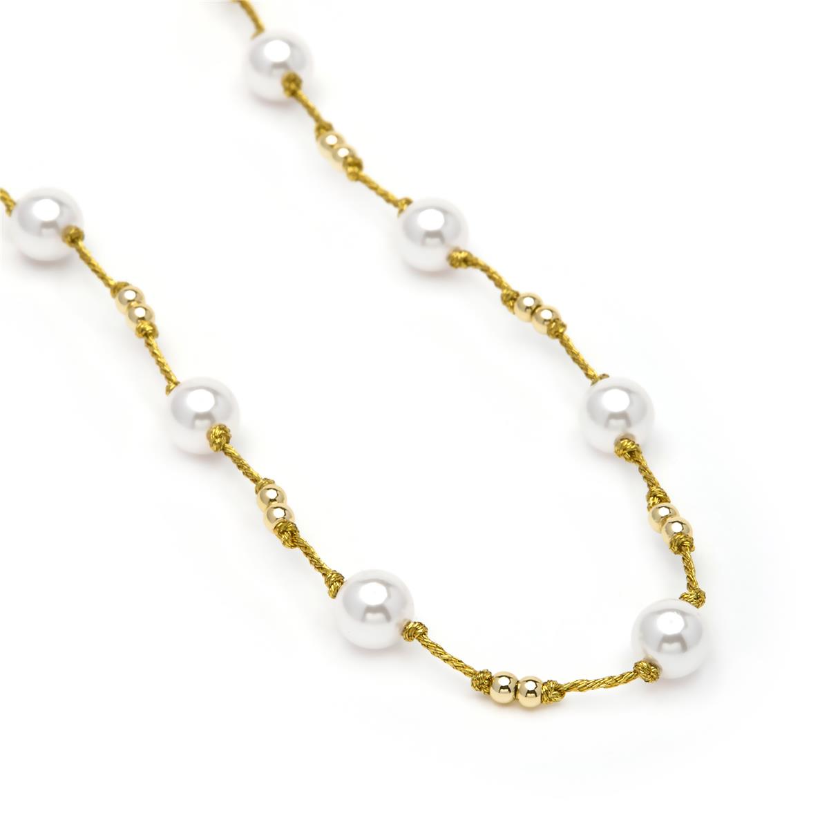 925 Sterling Silver Necklace with Brilliant Cubic Zirconia, 18k Yellow Gold Finish - Hilnio