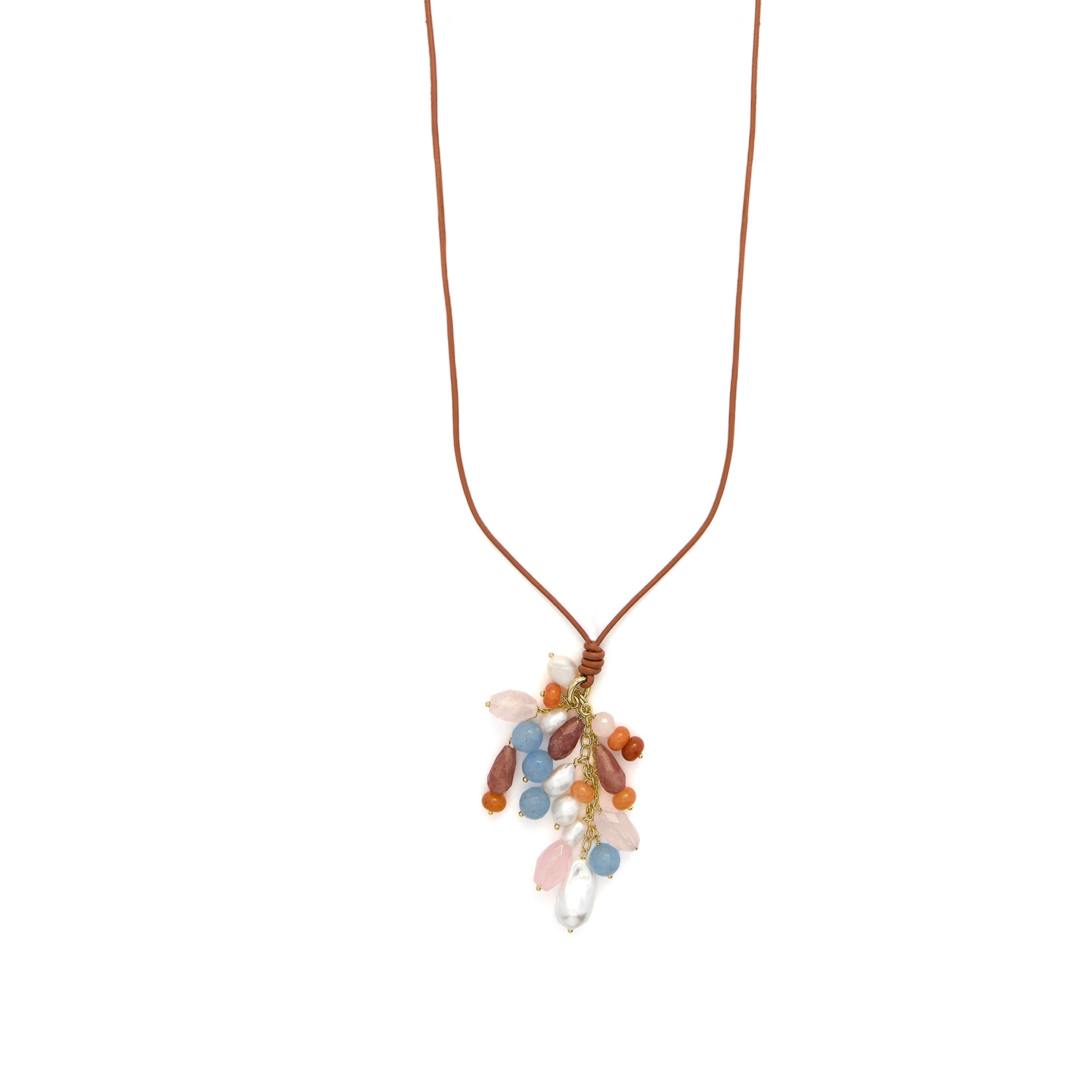 Collana in Argento 925 e Perla Bianca con finitura in oro giallo 18k - Laris