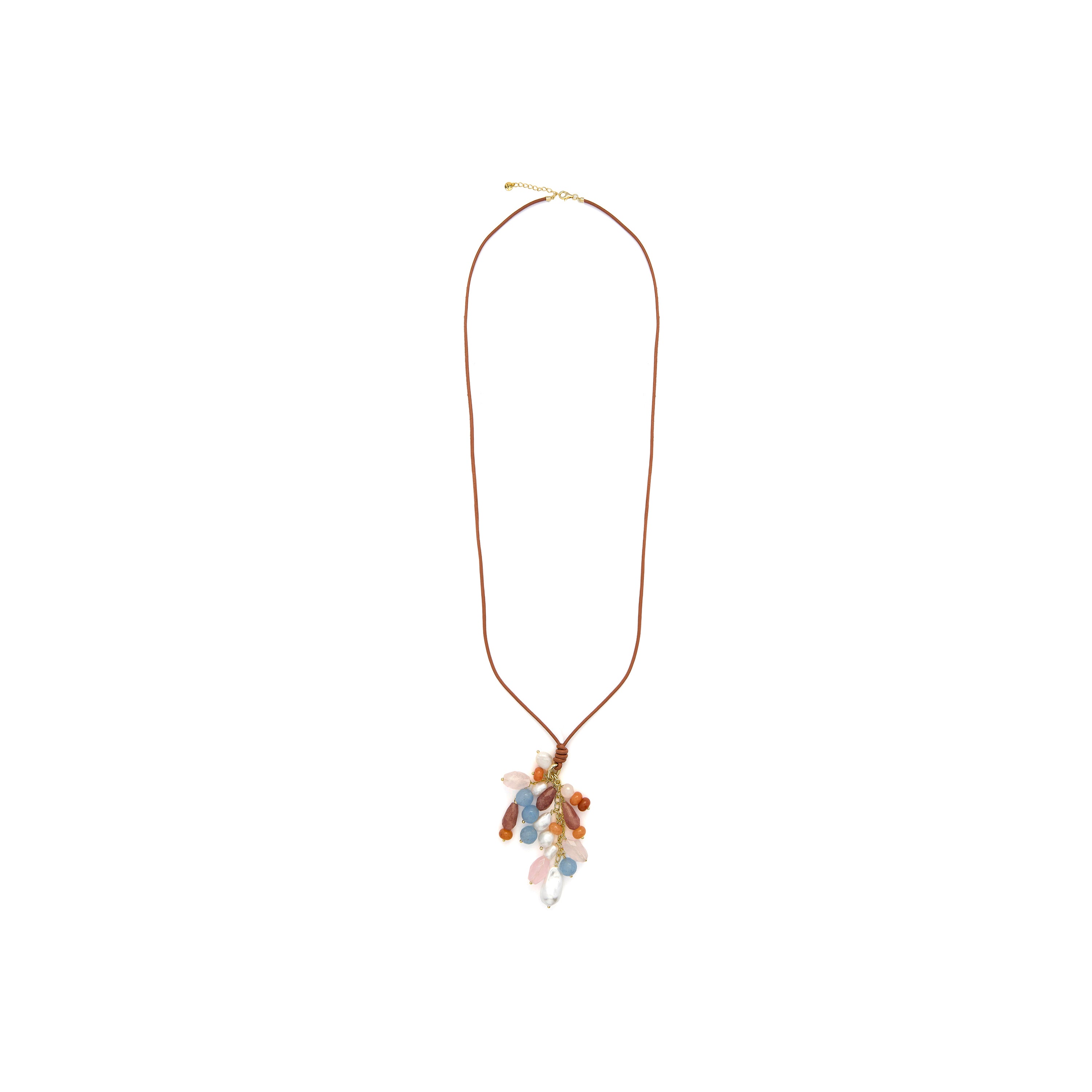 Collana in Argento 925 e Perla Bianca con finitura in oro giallo 18k - Laris