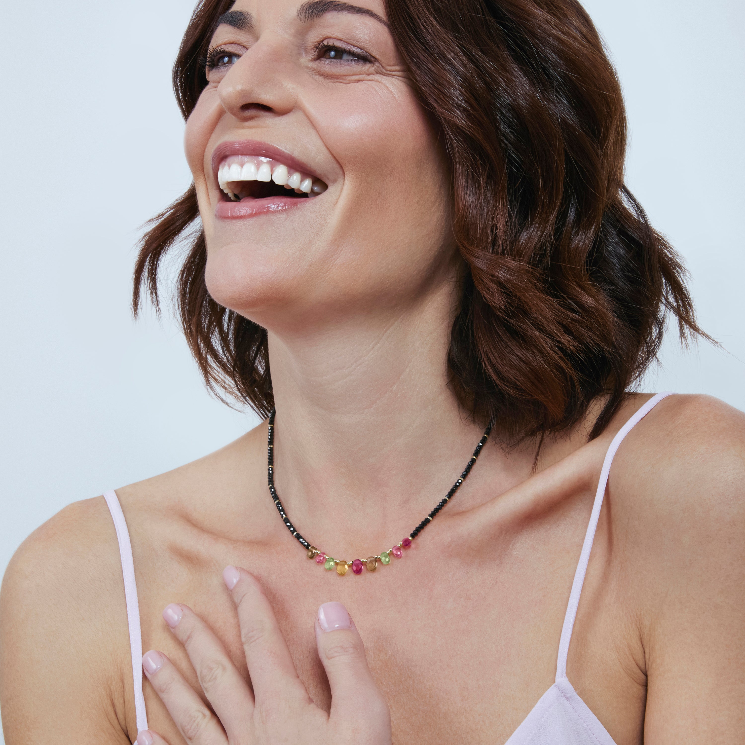 White Mother-of-Pearl Necklace with 18k Yellow Gold Finish - Lilu