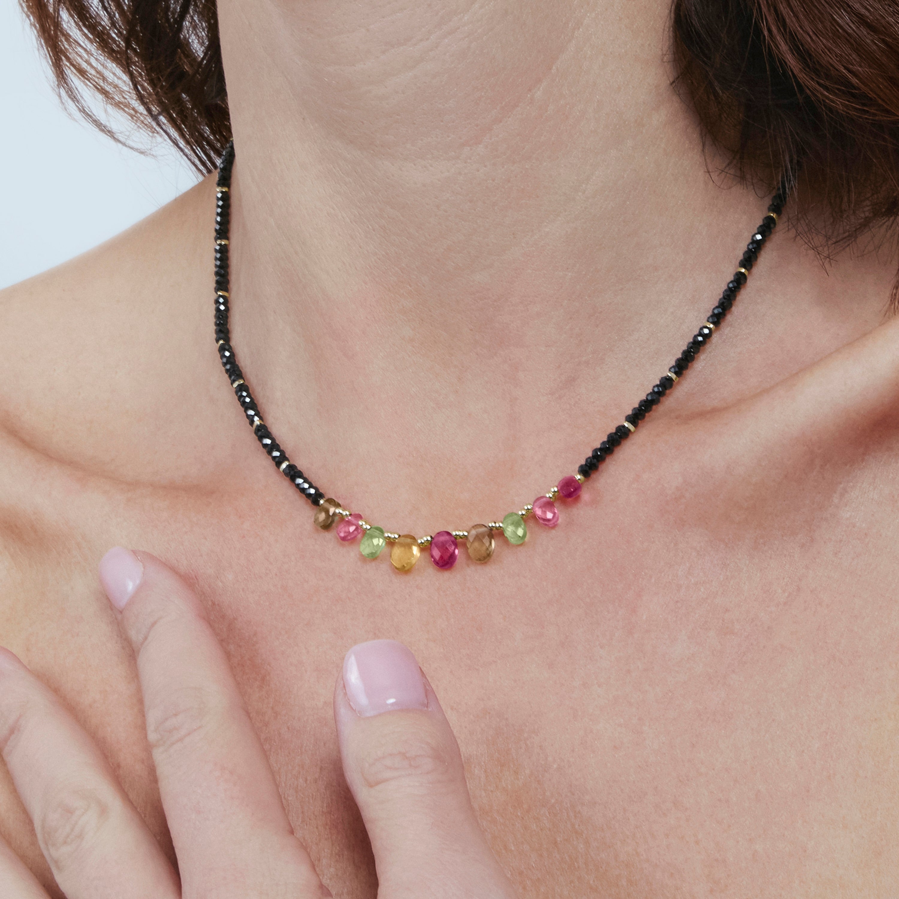 White Mother-of-Pearl Necklace with 18k Yellow Gold Finish - Lilu