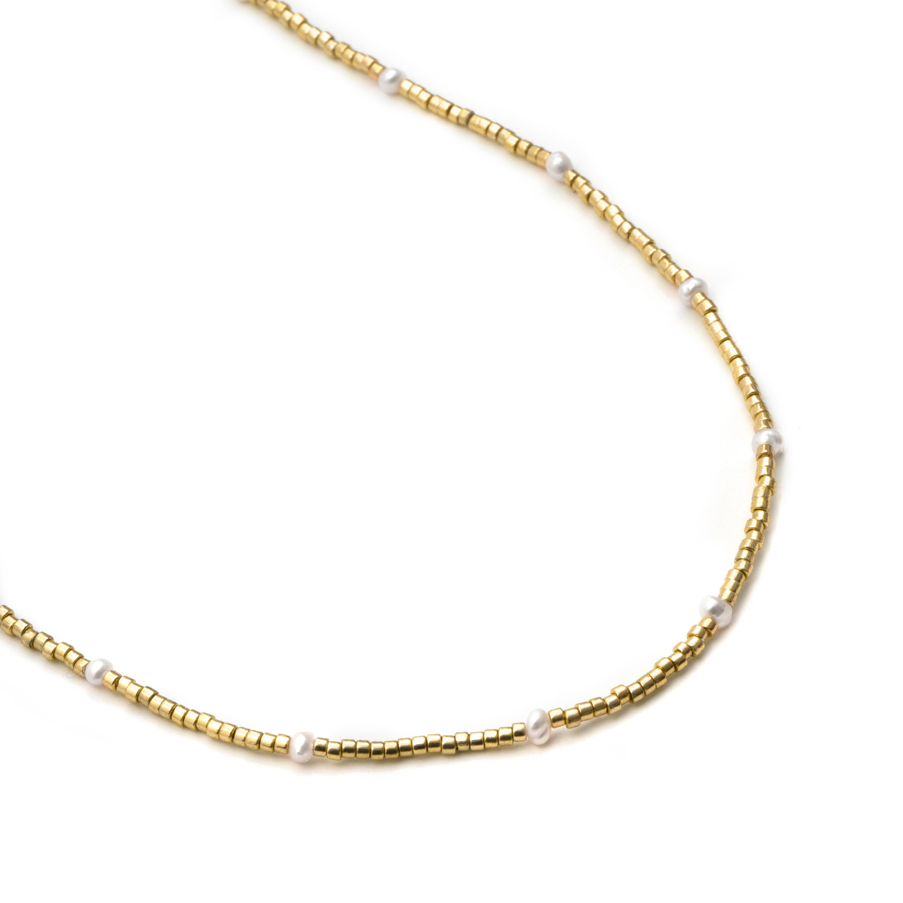 Colar de Prata de Lei 925 e Esmaltado Branco com acabamento em ouro amarelo de 18k - Altow