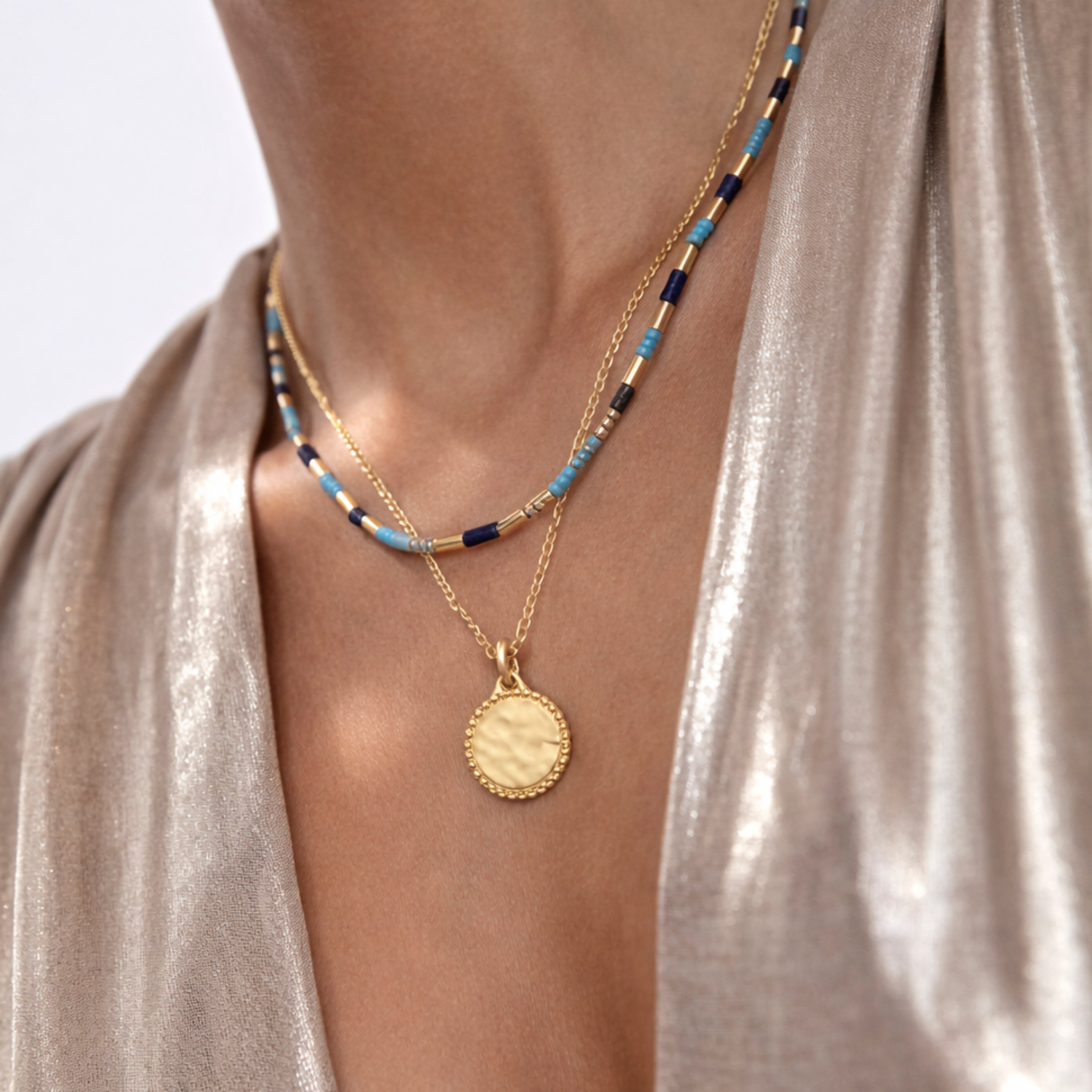 Collier en argent sterling 925 avec finition en or jaune 18 carats - Chokki