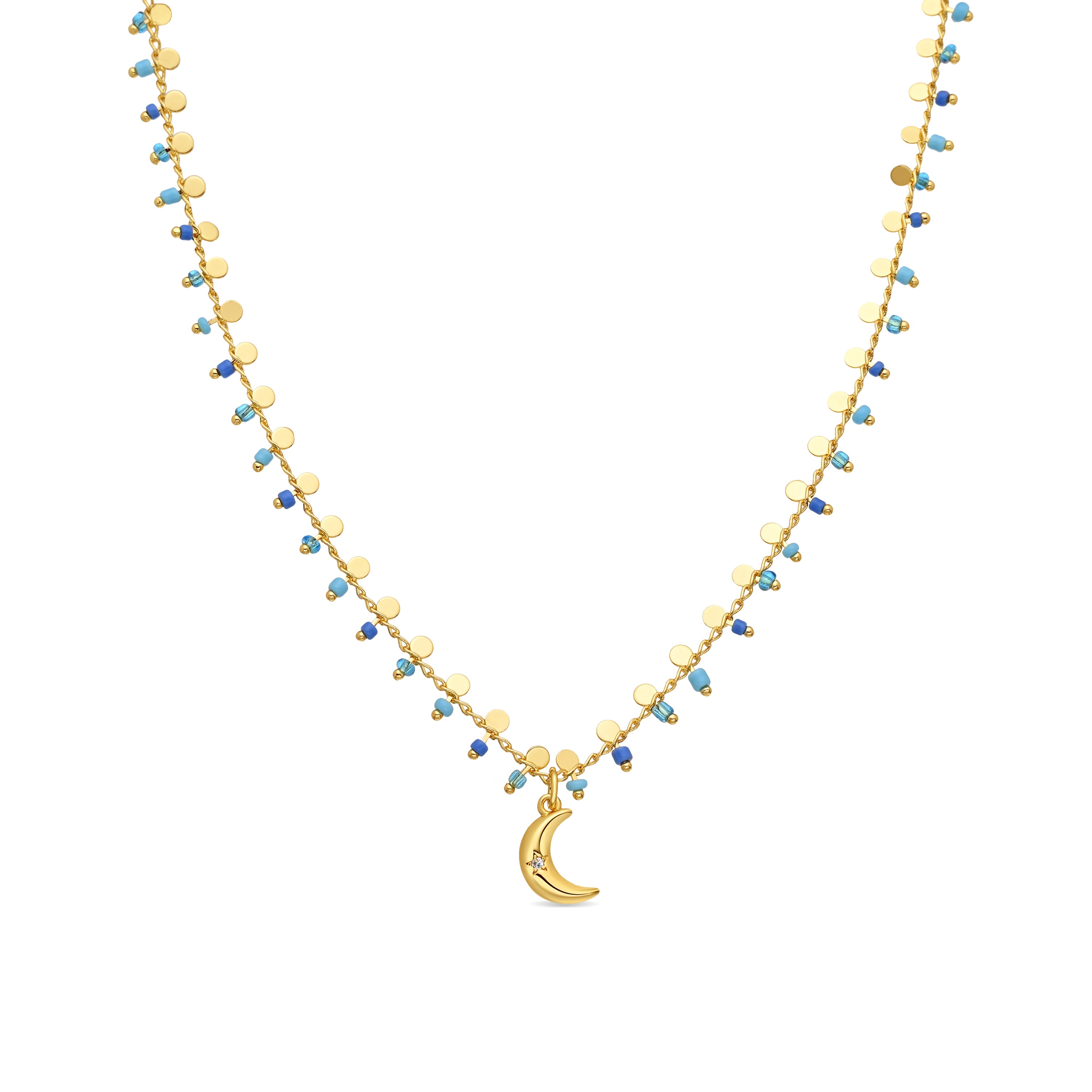 Collar de Plata de Ley 925 y Circonita Brillante acabado en oro amarillo de 18k - Limaso