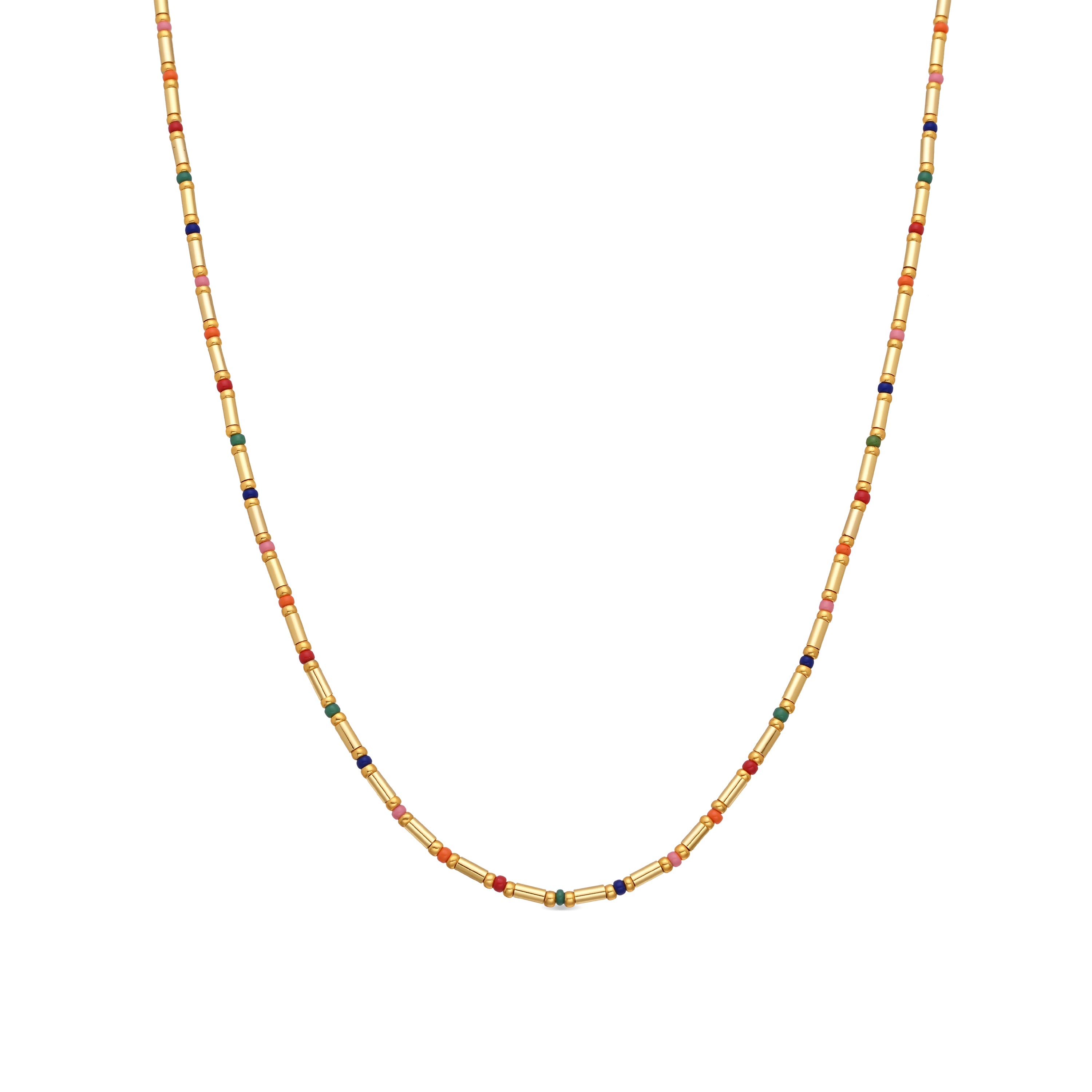 Collier en argent sterling 925 et cristal multicolore fini en or jaune 18 carats - Sharawi