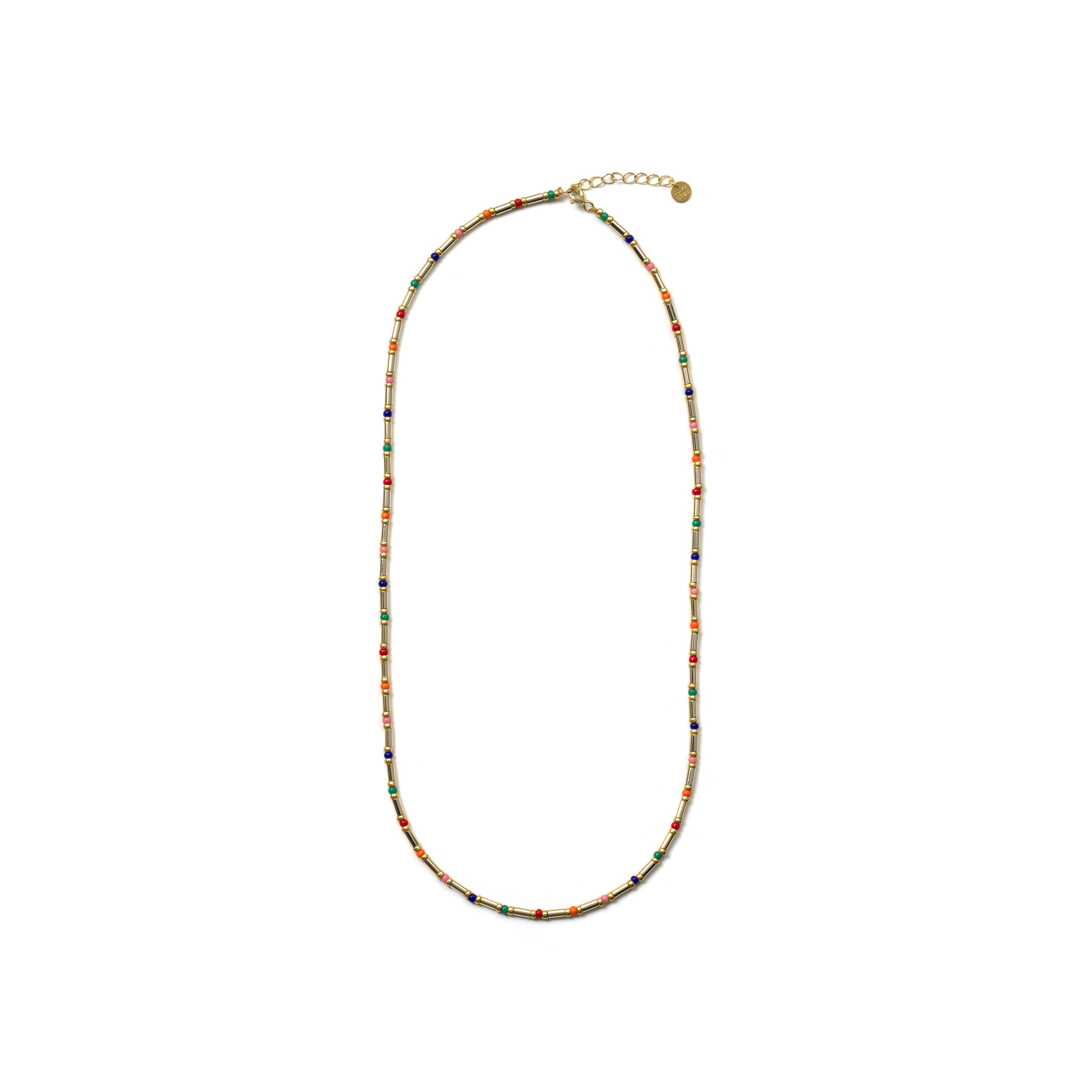 Collier en argent sterling 925 et cristal multicolore fini en or jaune 18 carats - Sharawi