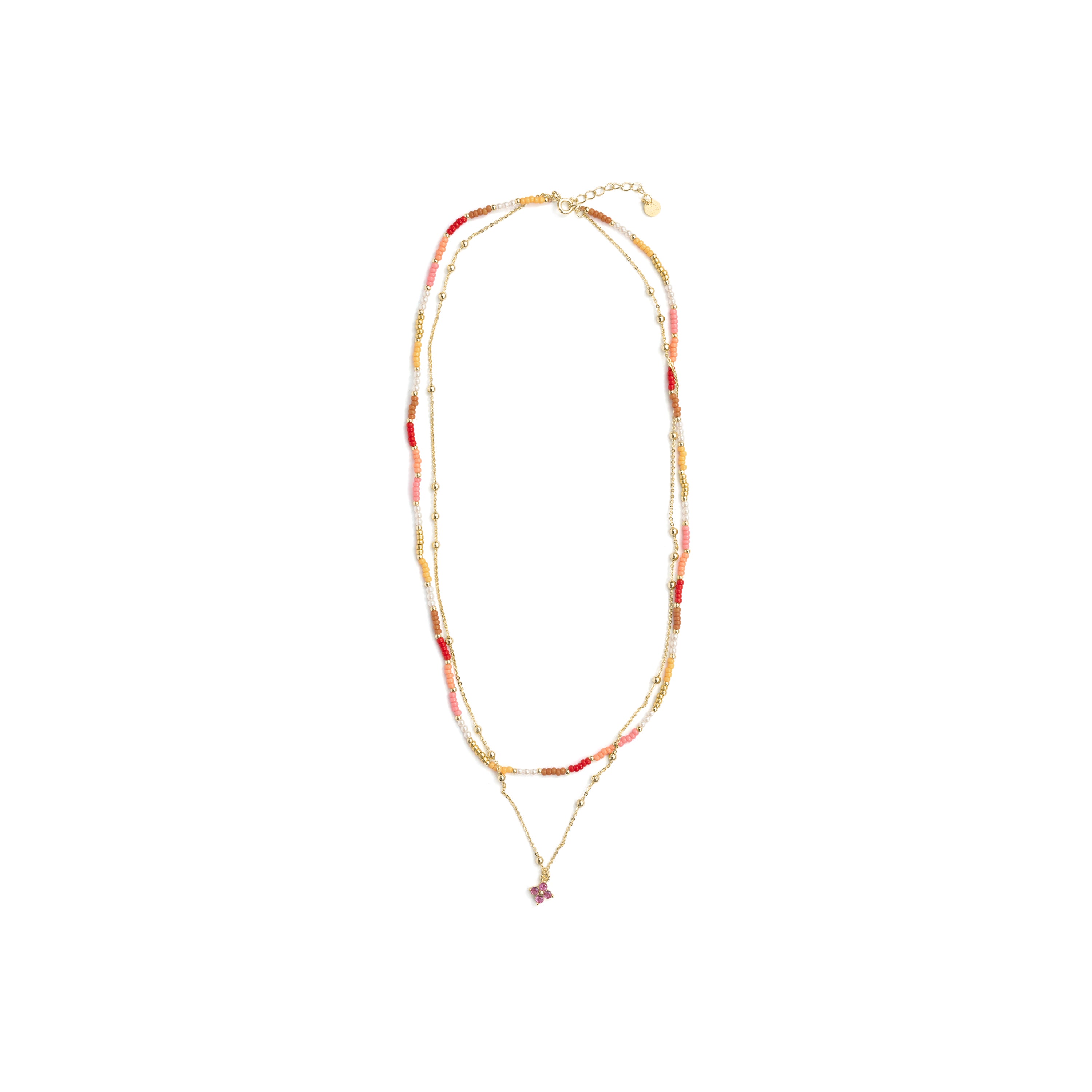 Collier en argent sterling 925 et cristal multicolore finition en or jaune 18 carats - Oru