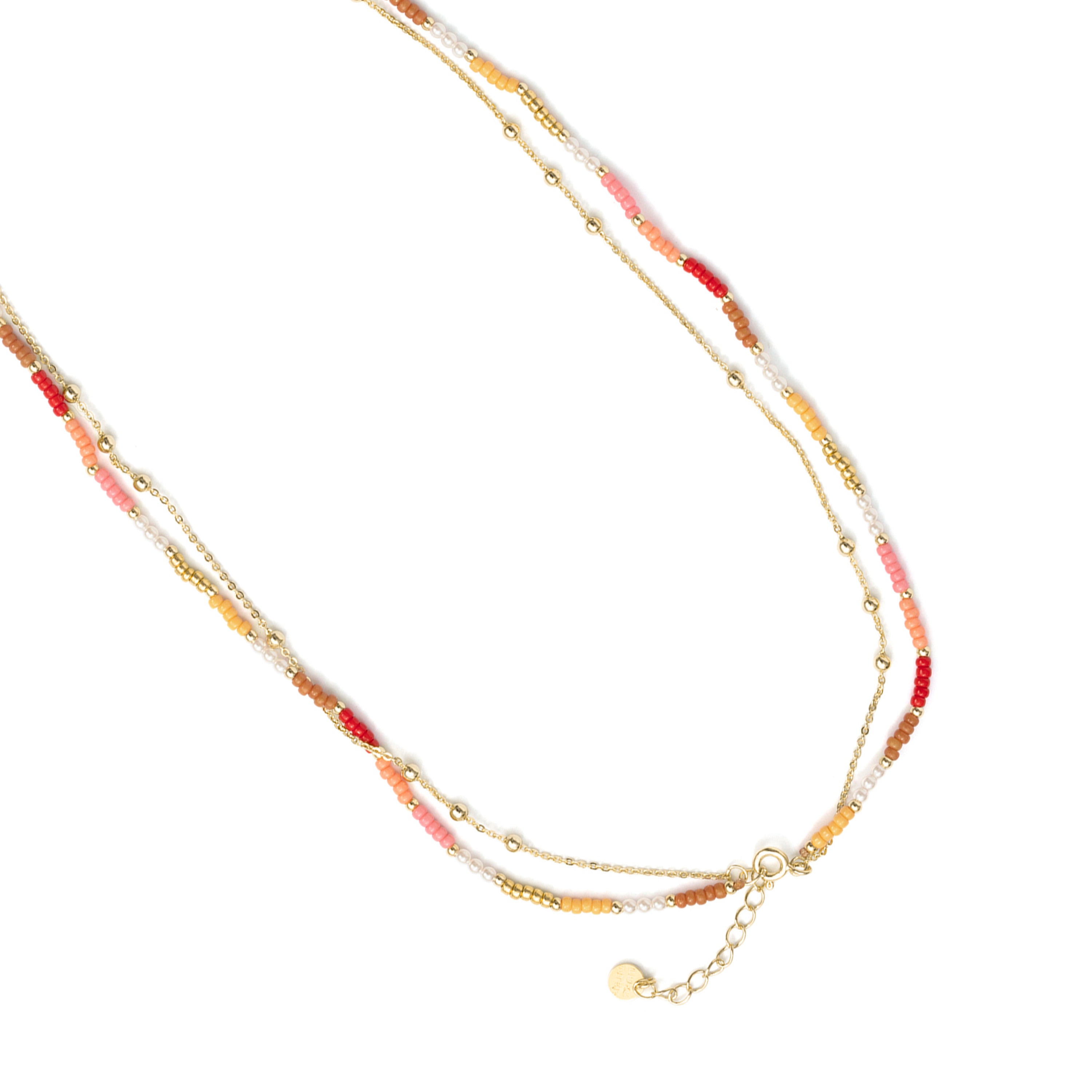 Collier en argent sterling 925 et cristal multicolore finition en or jaune 18 carats - Oru