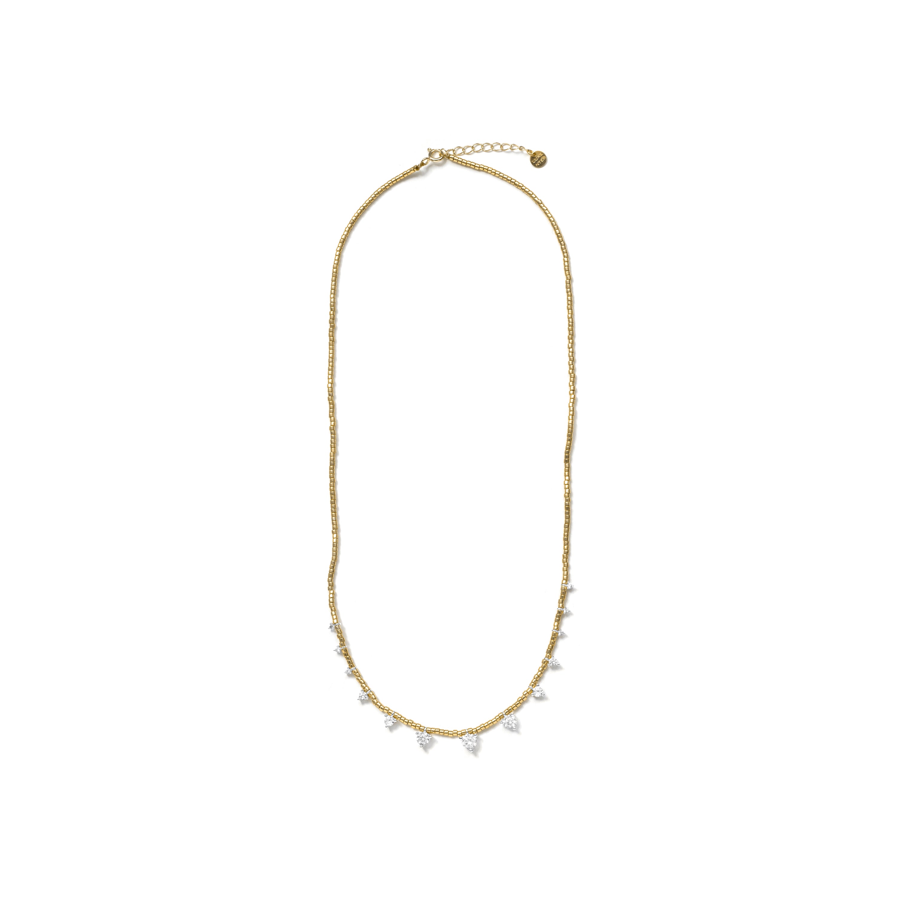 Collier en argent sterling 925 et zircone brillante finition en or jaune 18 carats - Rijeo