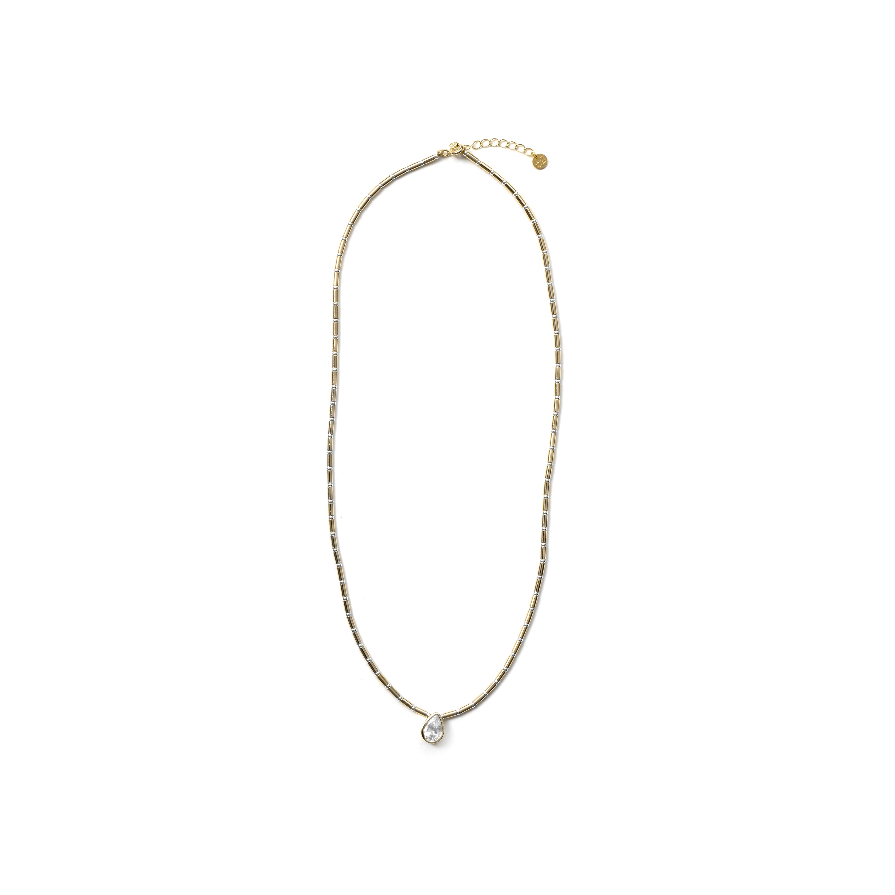 Collar de Plata de Ley 925 y Circonita Brillante acabado en oro amarillo de 18k - Gusva
