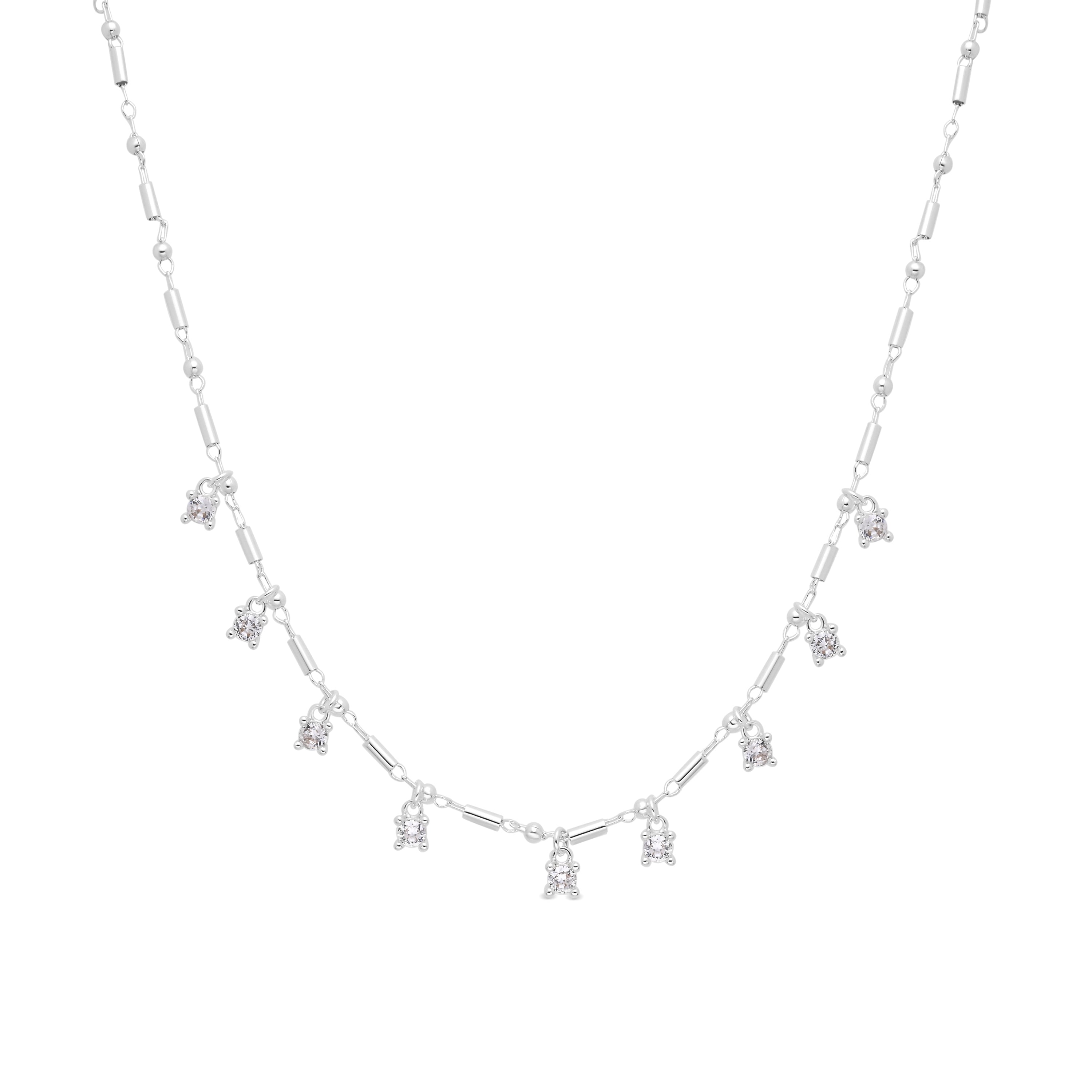 Collier en argent sterling 925 et zircone brillante finition rhodiée - Parkli