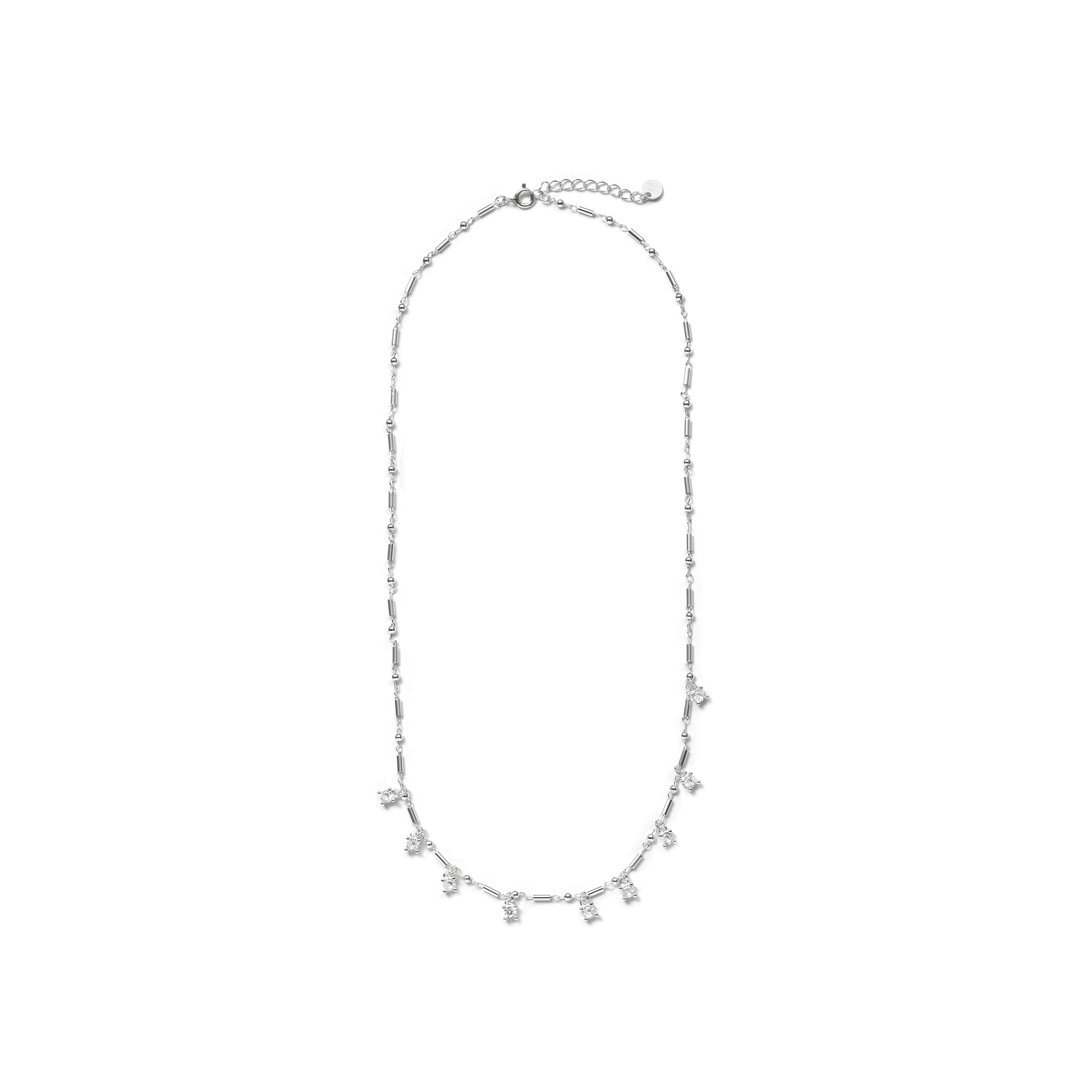 Collier en argent sterling 925 et zircone brillante finition rhodiée - Parkli