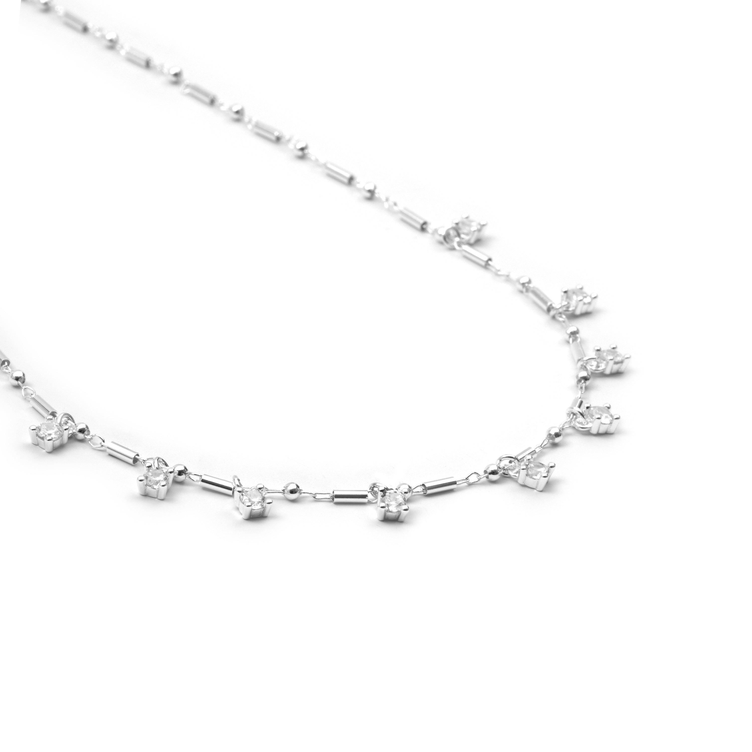 Collier en argent sterling 925 et zircone brillante finition rhodiée - Parkli