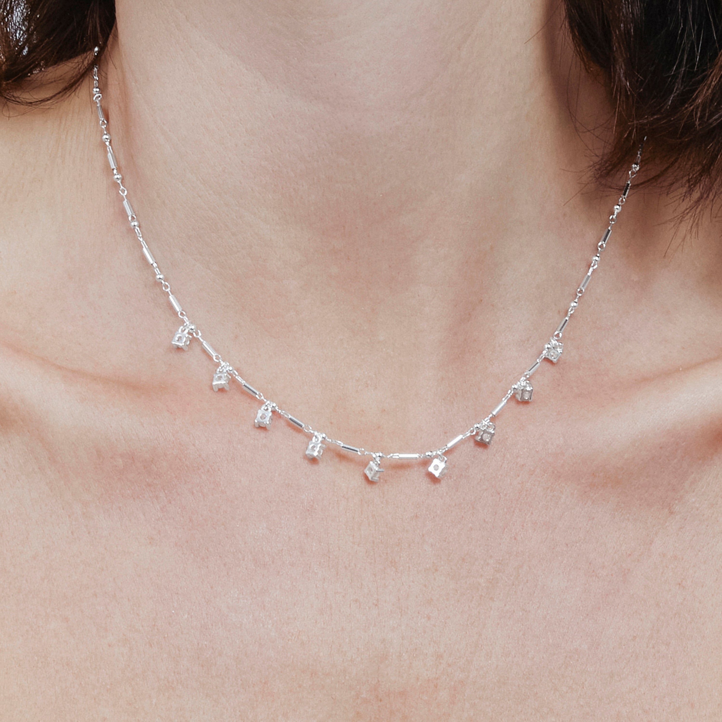 Collier en argent sterling 925 et zircone brillante finition rhodiée - Parkli